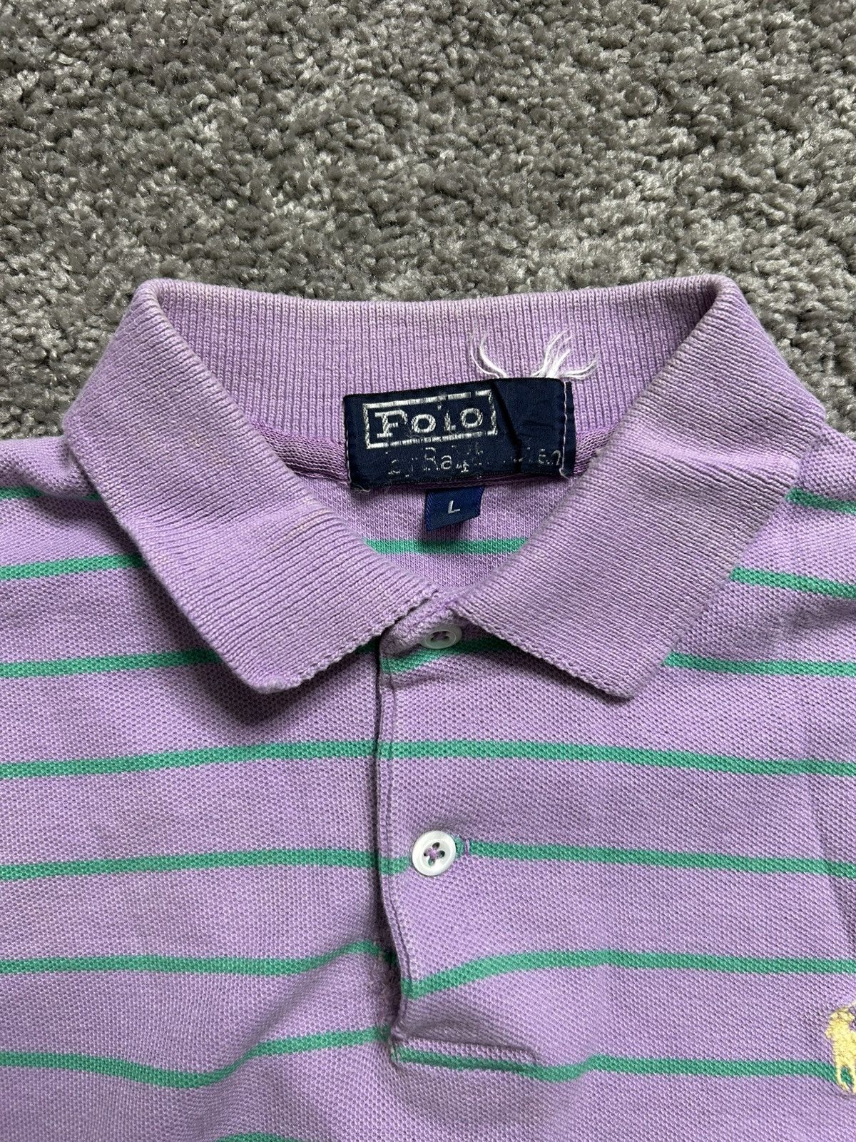 Polo Ralph Lauren Vintage 80s Polo Ralph Lauren Striped Lilac Size US L / EU 52-54 / 3 - 3 Thumbnail