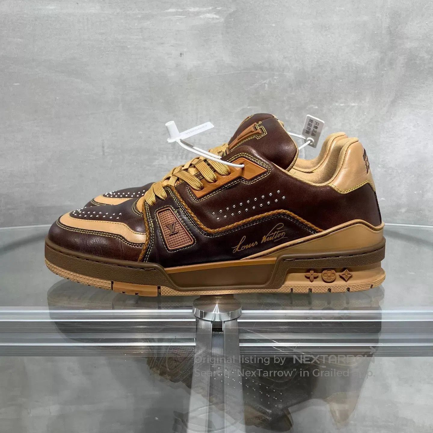 Louis Vuitton Brown High-Top Leather Sneakers Size 8.5. Size US 8.5 / EU 41-42 - 3 Thumbnail