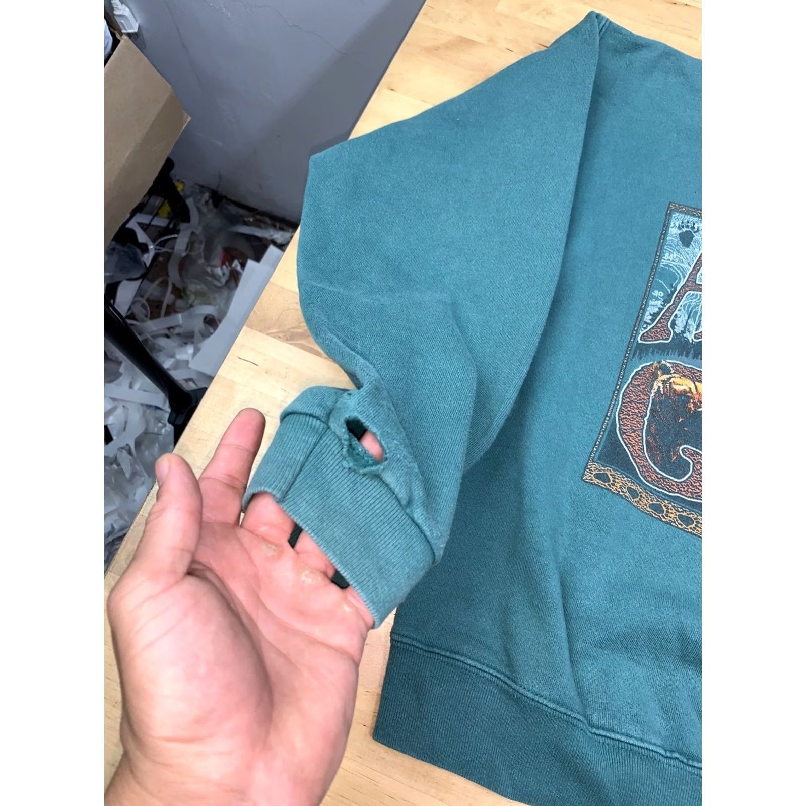 Vintage VINTAGE Alaska Grizzley Sweathirt Pullover Mens S Green Casual Outdoor 1990s Cotton Deluxe Fleece Size US S / EU 44-46 / 1 - 4 Thumbnail