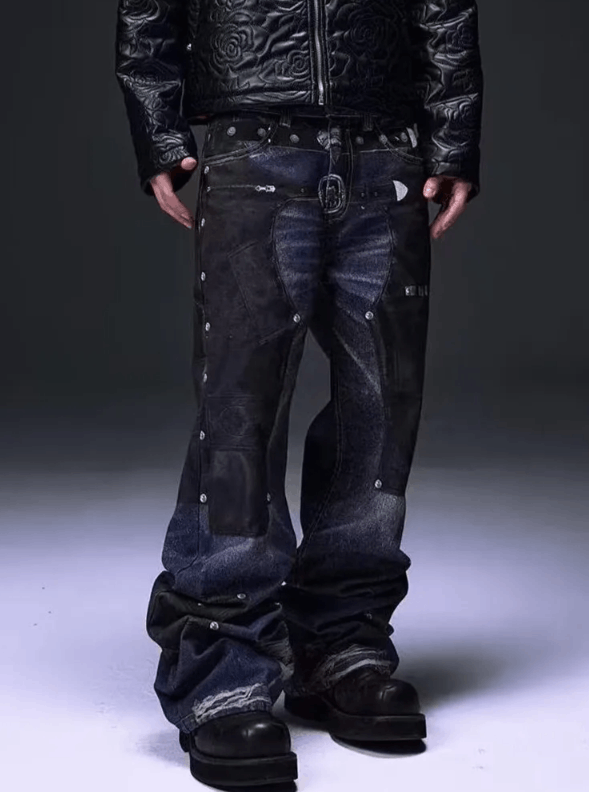 Japanese Brand Cyber Y2K Streetwear 3D Graphic Print Baggy Jeans Size US 36 / EU 52 - 4 Thumbnail