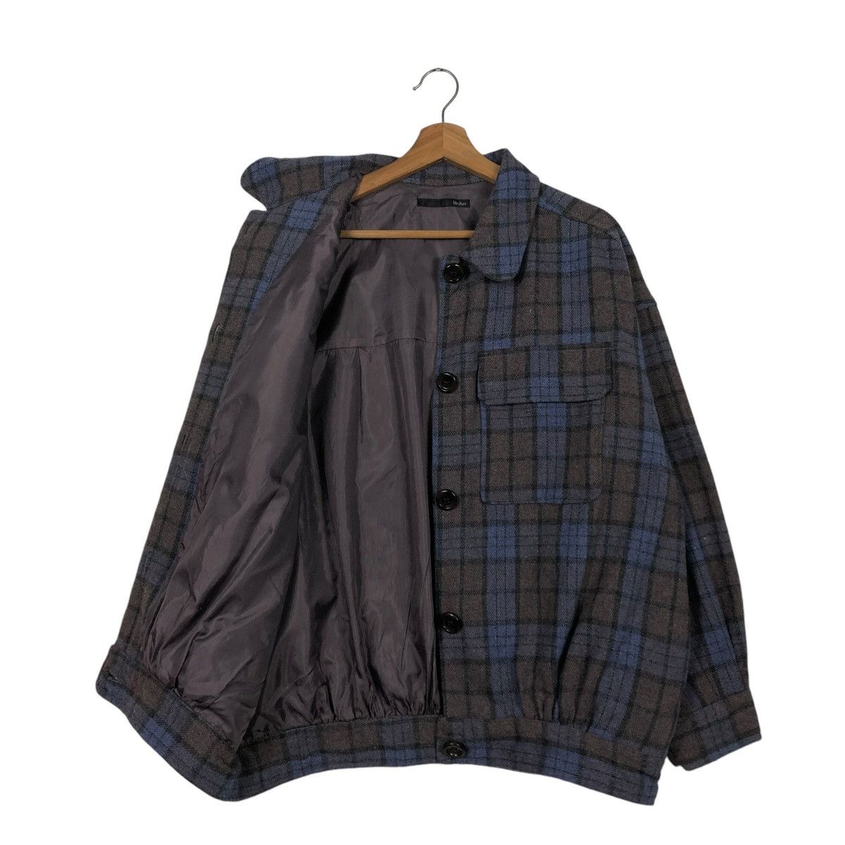Flannel 🔥VINTAGE FLANNEL JACKET HEATHER TARTAN DESIGN ISSEY MIYAKE Size US M / EU 48-50 / 2 - 13 Thumbnail