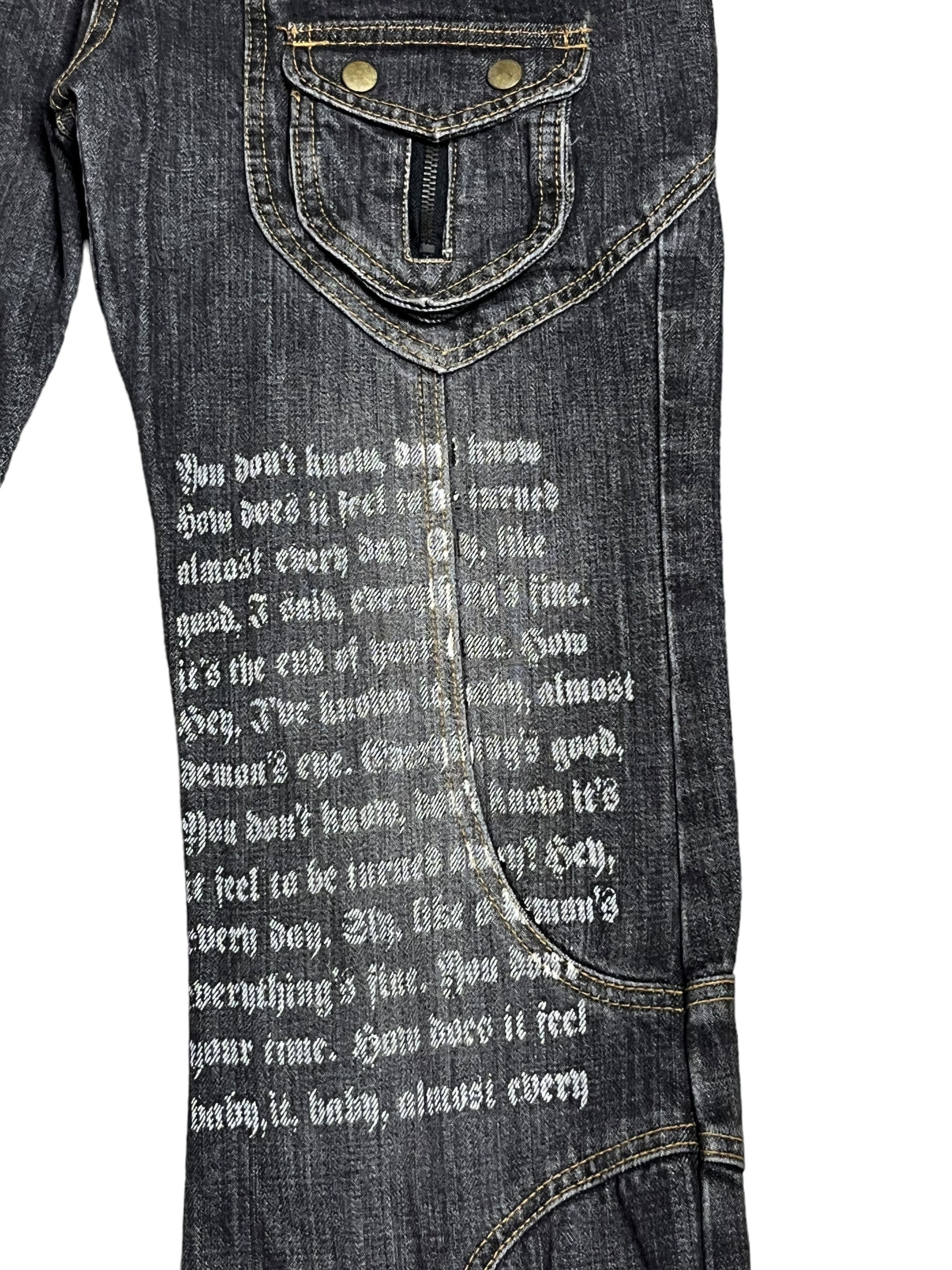 Japanese Brand × Seditionaries LAST CALL🔥EVOLUTION Punk Poems Multipocket Flare Denim Size US 31 - 8 Thumbnail