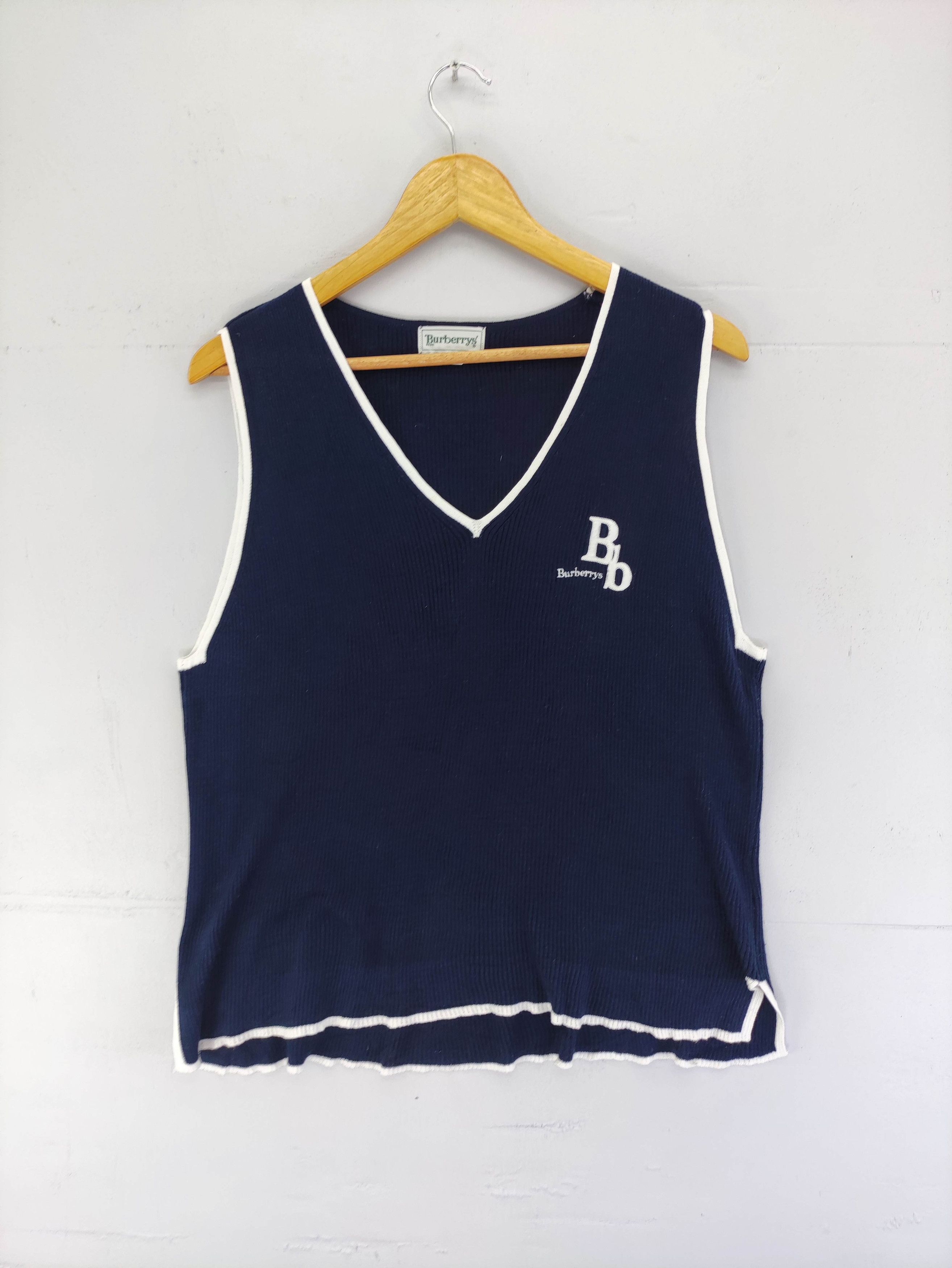 Burberry Vintage Burberrys Small Logo Cotton Vest Size US M / EU 48-50 / 2 - 1 Thumbnail