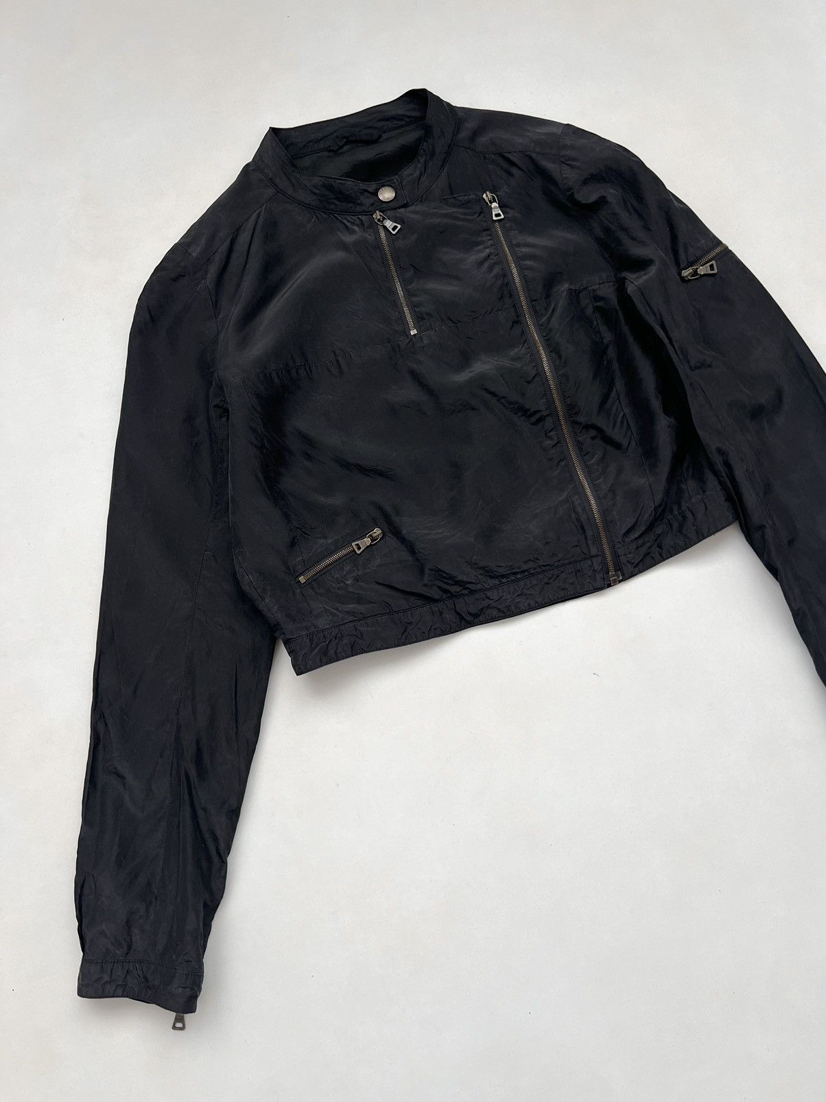 Prada S/S2008 Prada Sport Line Silk Blend Cropped Biker Jacket Size S / US 4 / IT 40 - 5 Thumbnail