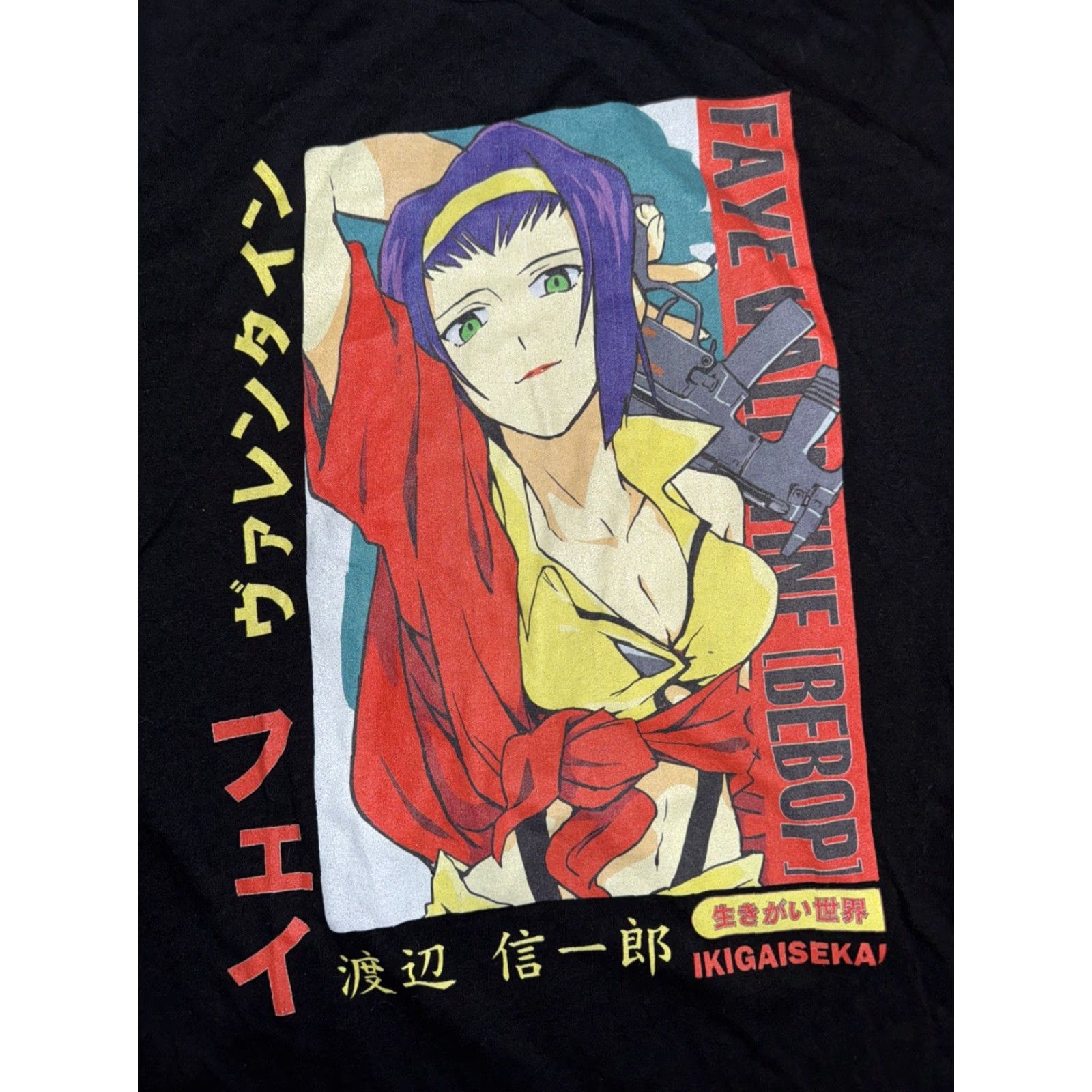Vintage VINTAGE Cowboy Bebop Anime T-Shirt Faye Valentine Black Medium Mens Short Sleeve Graphic Print Cotton 19x27 90s Size US M / EU 48-50 / 2 - 2 Thumbnail