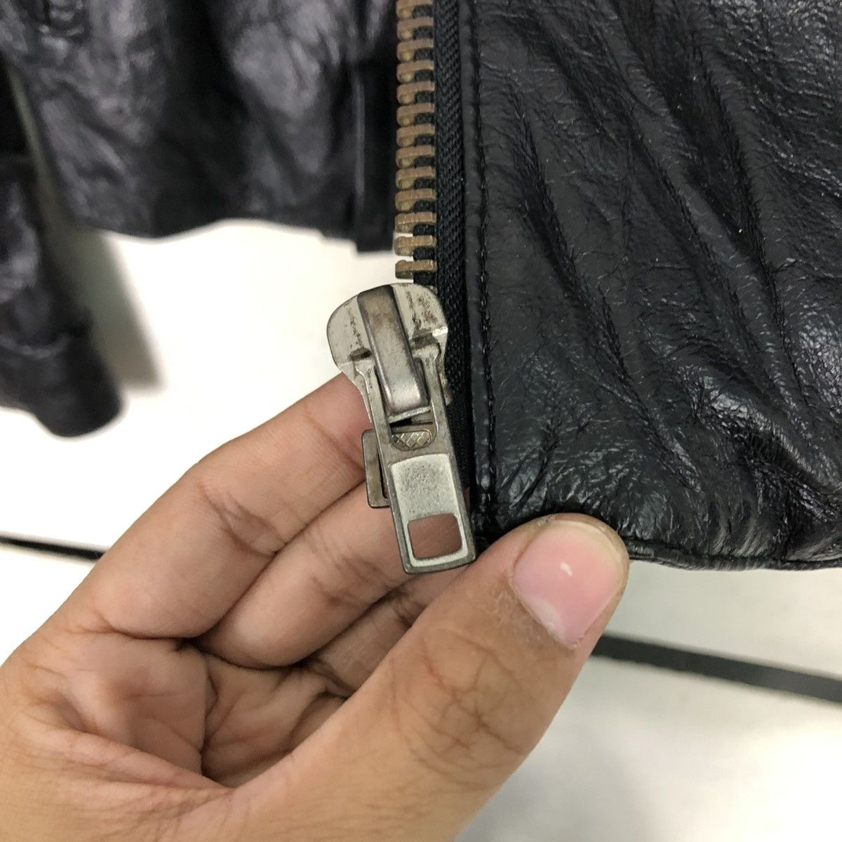 Japanese Brand 🔥VINTAGE BIKER LEATHER JACKET DOUBLE COLLAR PURETE Size US S / EU 44-46 / 1 - 18 Thumbnail