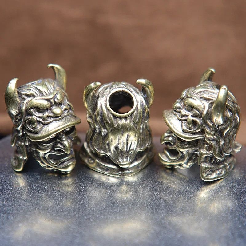 Handmade 3Pcs Samurai Helmet Knife Beads Paracord Bead Zipper Charms Size ONE SIZE - 1 Thumbnail