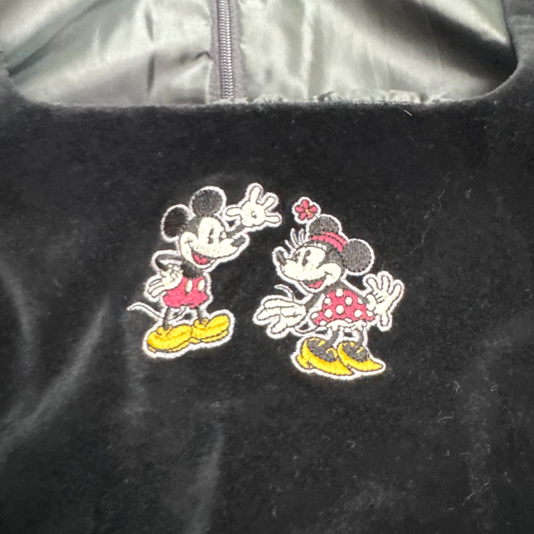 Disney VINTAGE Disney Mickey Minnie Mouse Velvet Midi Shift Dress Small Black Vest? (No, ensure using only original words) Size S / US 4 / IT 40 - 6 Thumbnail