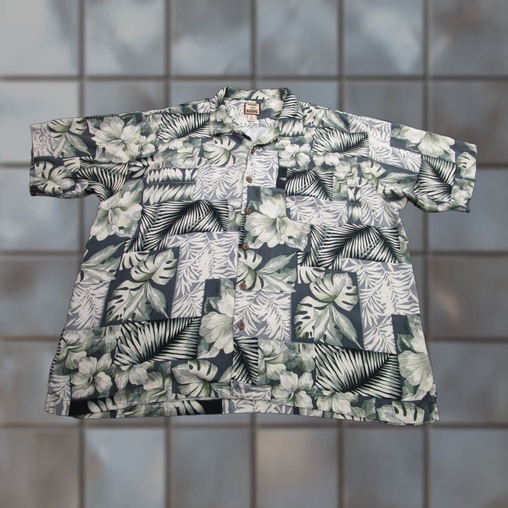 Tommy Bahama Tommy Bahama Shirt Mens 2XL Short Sleeve Silk Hawaiian Camp Shirt Multicolor Floral Green Gray Aloha Beachwear Mens 2XL Size US XXL / EU 58 / 5 - 1 Thumbnail