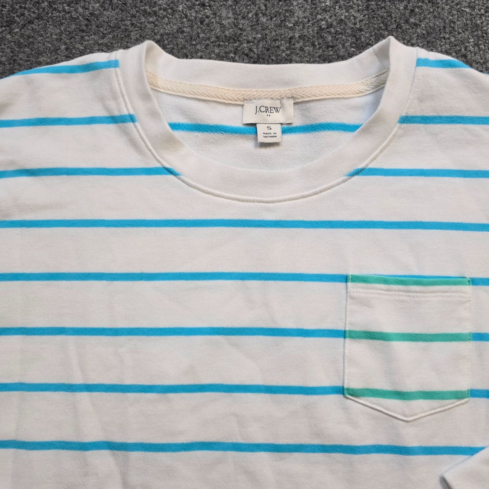 J.Crew J.CREW Sweatshirt Womens Small White Striped Colorblock Knit Top Casual Basic Shirt Pullover Size S / US 4 / IT 40 - 2 Thumbnail