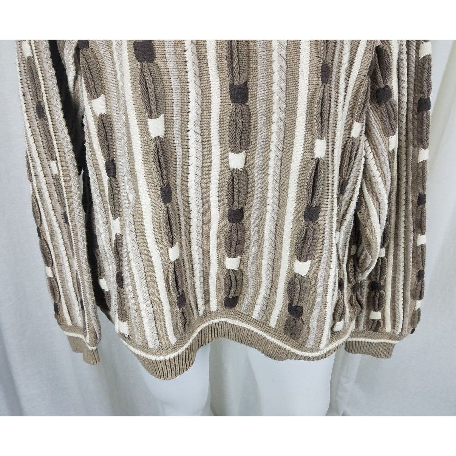 Vintage Vtg 90s Megalos 2X Knit Sweater Crazy Pattern Hip Hop Biggie Size US XXL / EU 58 / 5 - 3 Thumbnail