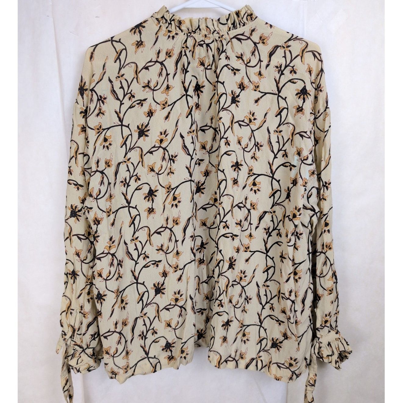 DOEN Doen floral ruffle collar tie sleeve button up top Size Sm Size S / US 4 / IT 40 - 4 Thumbnail