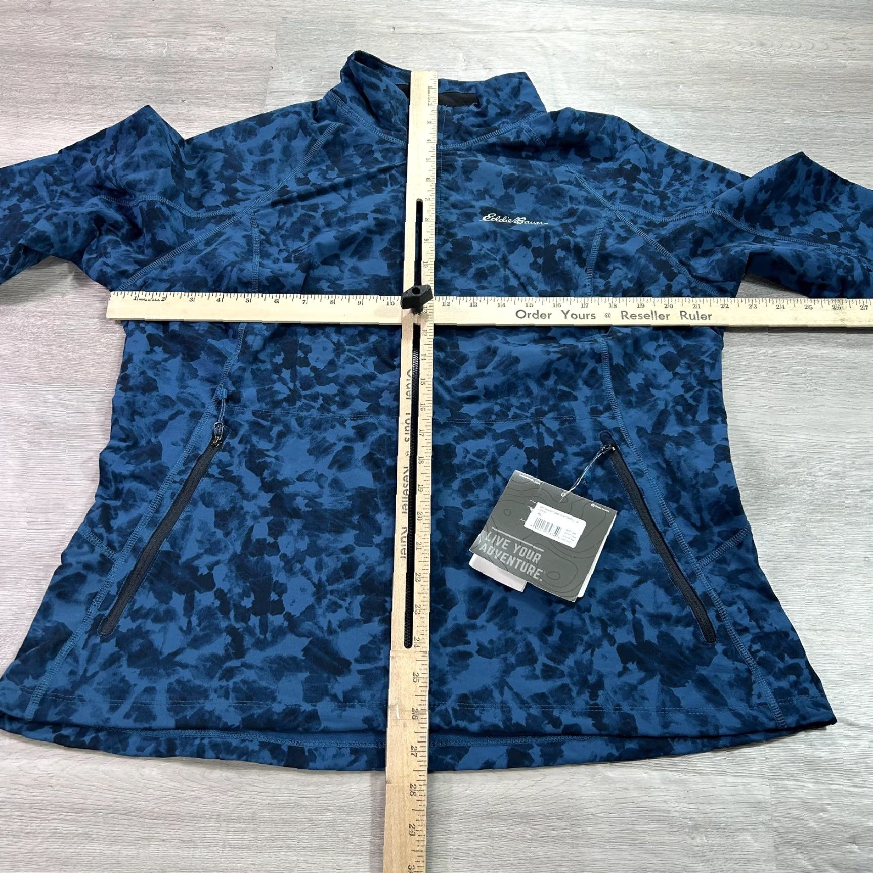 Eddie Bauer Eddie Bauer First Ascent Jacket Womens XL Blue Camo Softshell Zip Stretch Size XL / US 12-14 / IT 48-50 - 7 Thumbnail
