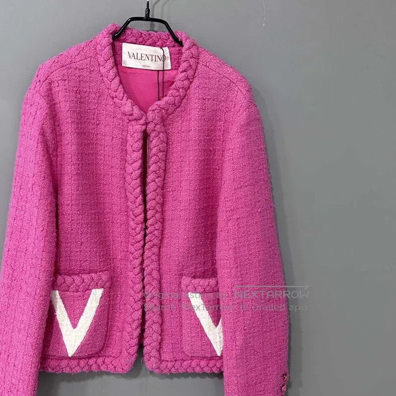 Valentino Valentino Rose red double V woven small fragrant jacket Size S / US 4 / IT 40 - 2 Thumbnail