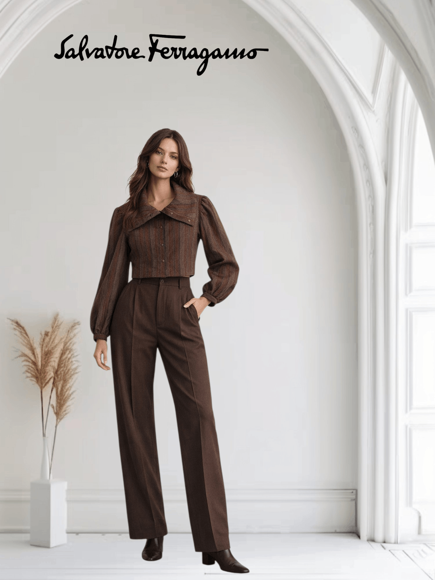 Salvatore Ferragamo Vintage Salvatore Ferragamo Wool Crop Tops Jacket Size M / US 6-8 / IT 42-44 - 1 Thumbnail