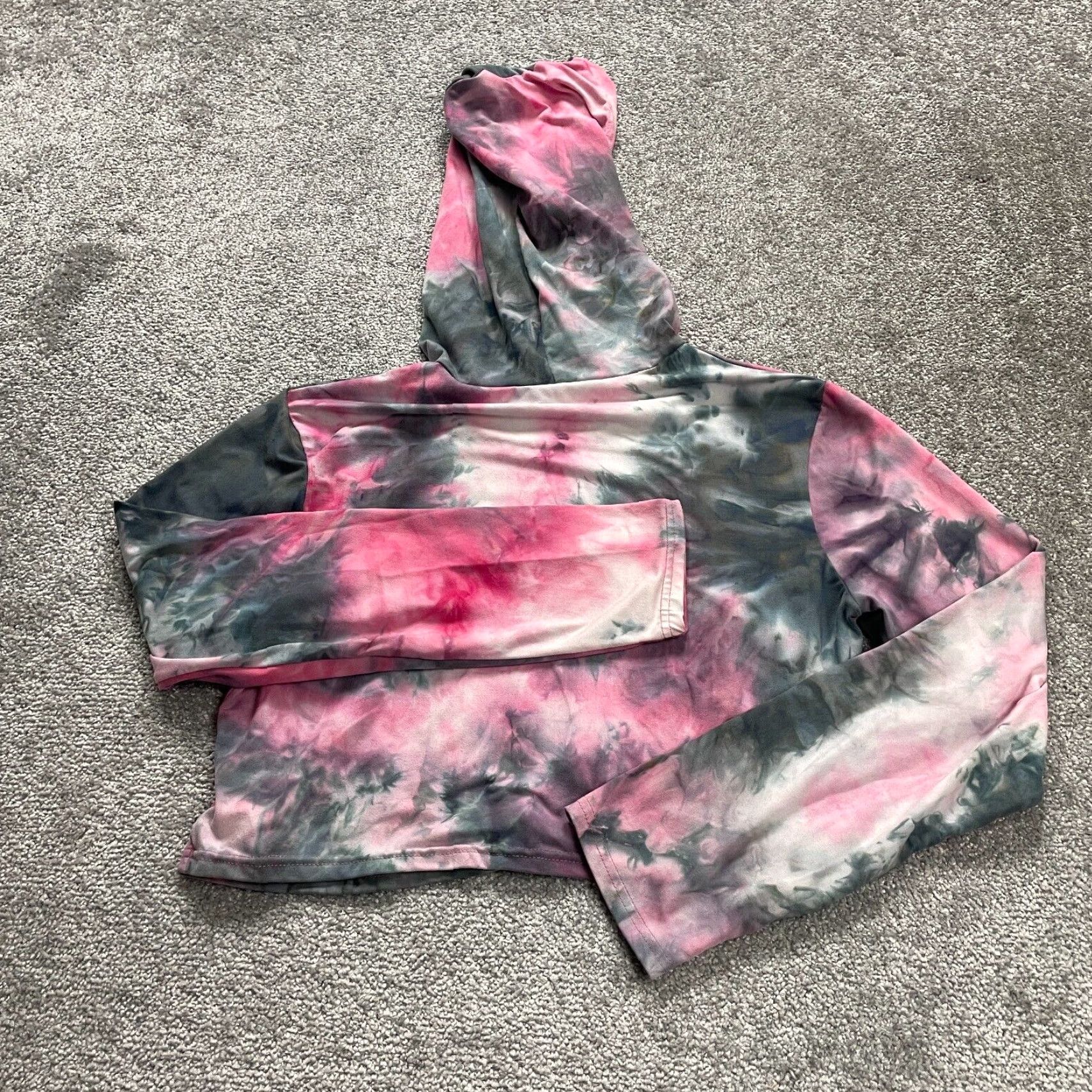 Vintage Unbranded 2 Piece Lounge Set Sweatpants Cropped Hoodie Jacket Juniors XL Tie Dye Size XL / US 12-14 / IT 48-50 - 3 Thumbnail