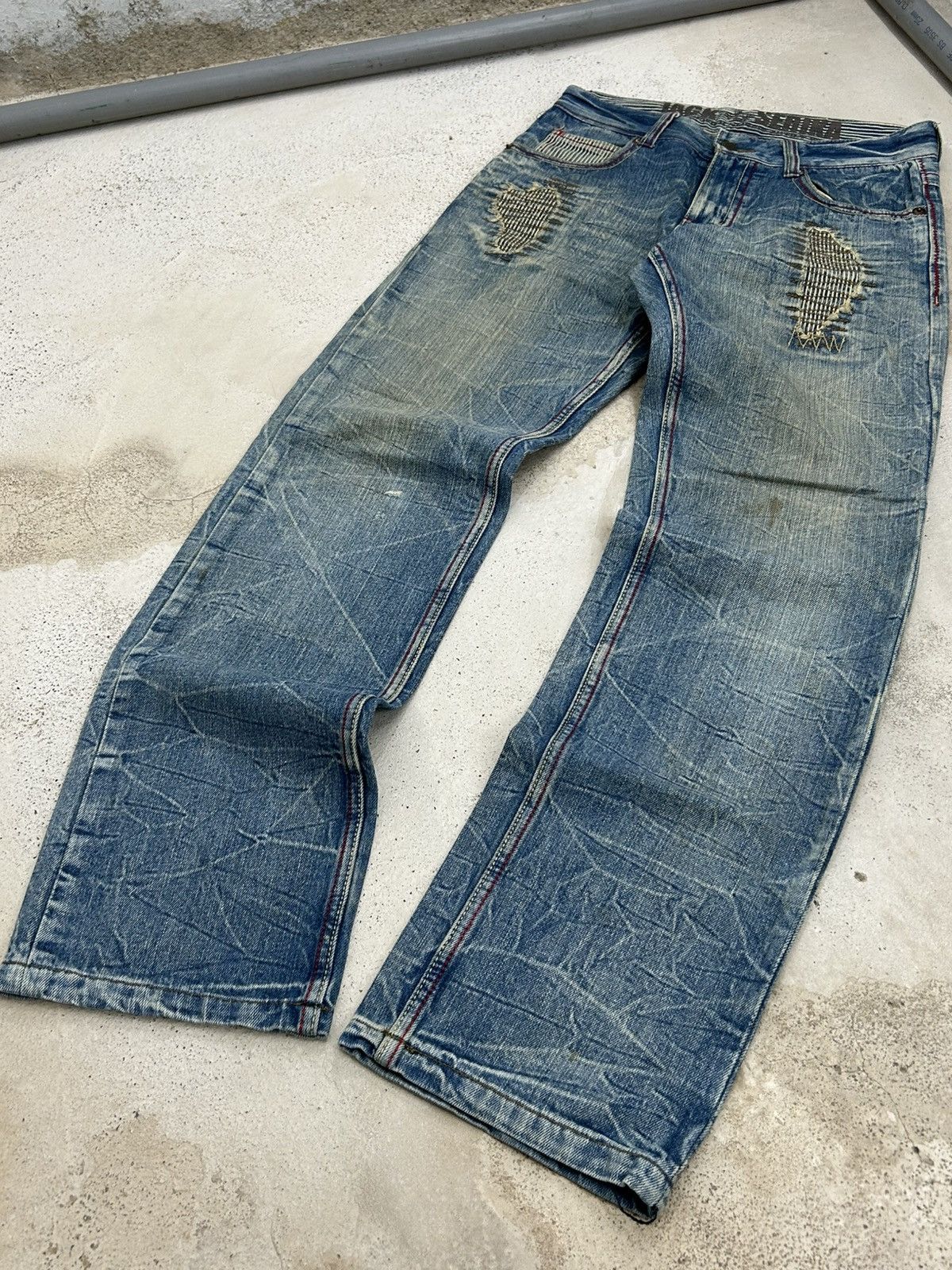 GOSTAR DE FUGA Vintage Jack Serika Mud Washed Gothic Distressed Boro Size US 31 - 3 Thumbnail