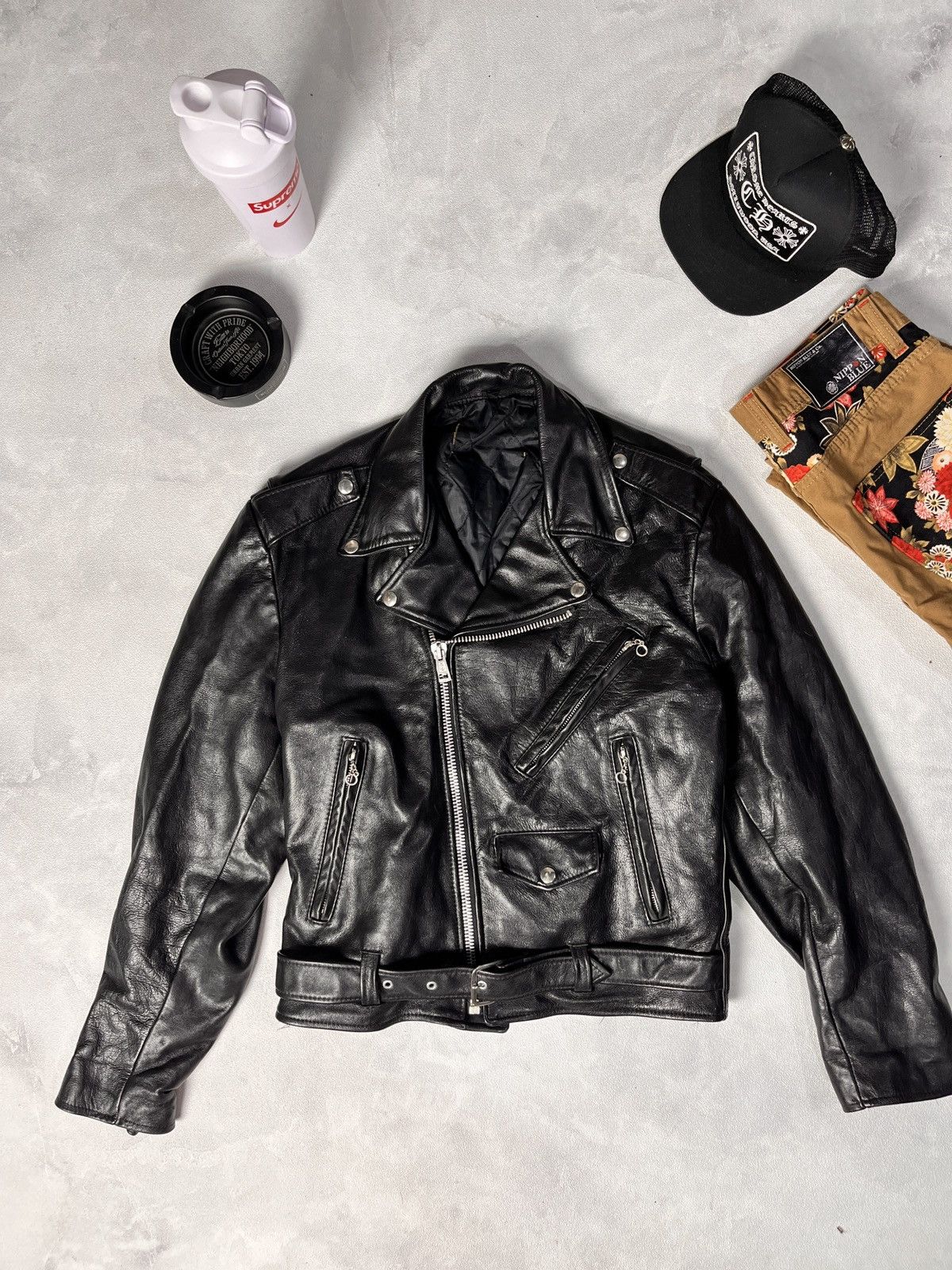 Vintage RAMONES LEATHER JACKET Size US M / EU 48-50 / 2 - 1 Thumbnail