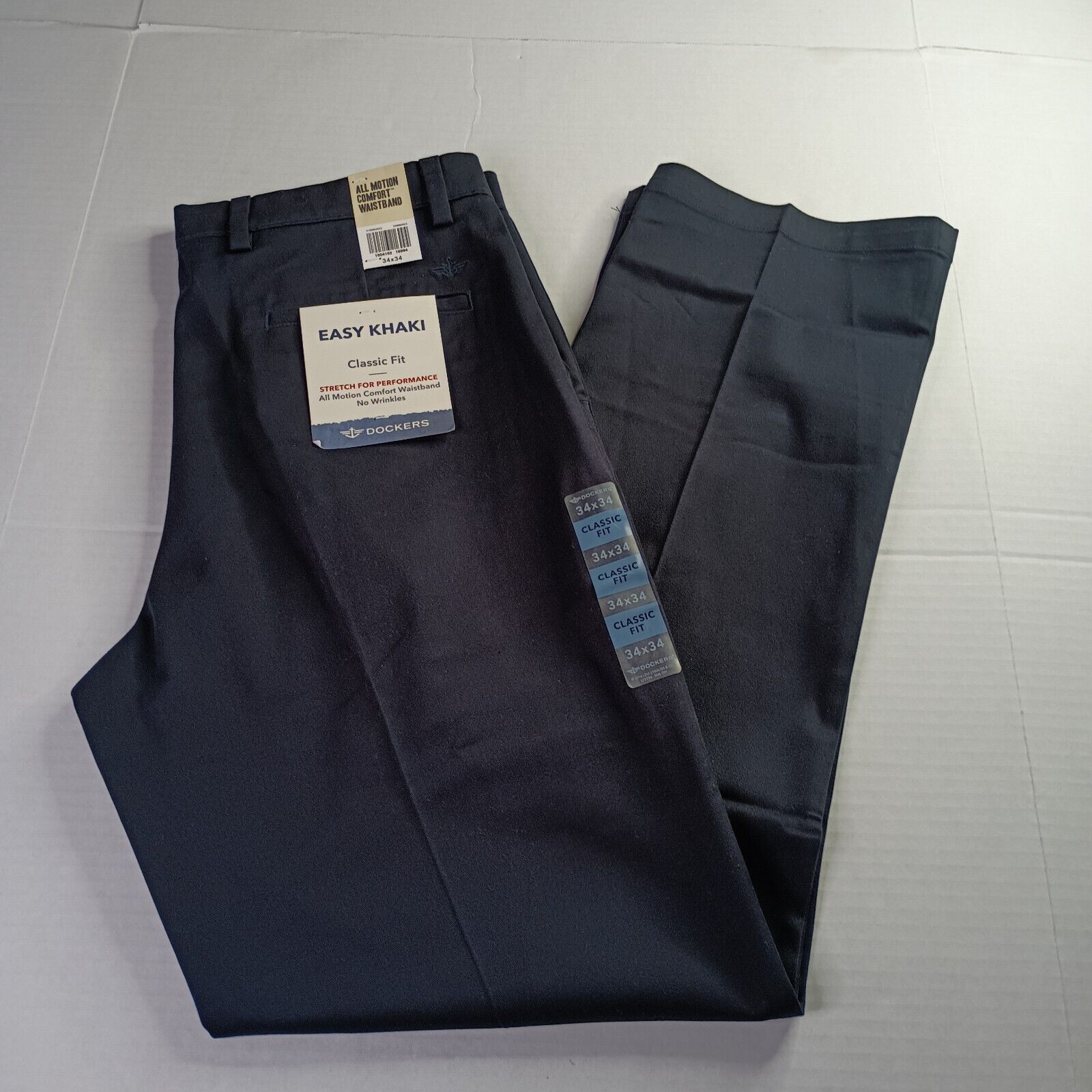 Dockers Dockers Easy Khakis Pants Men's 34x34 Black Classic Fit Size US 34 / EU 50 - 1 Thumbnail