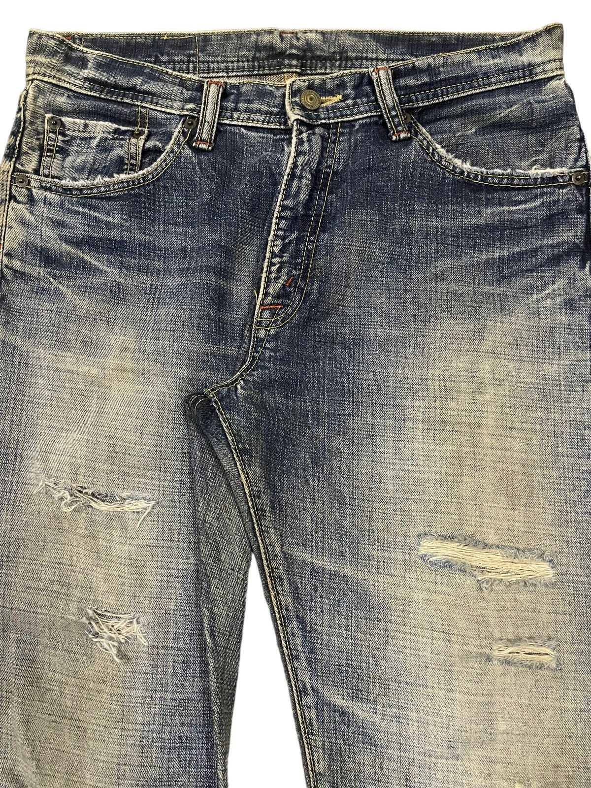 Evisu Vintage Japanese Brand Blue Wash Distressed Style Jeans Size US 32 / EU 48 - 4 Thumbnail