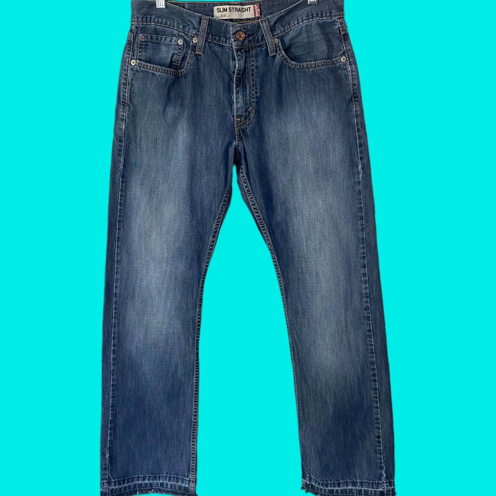 Levi's Levi's 514 Slim Straight Jeans Mens 32X30 Blue Medium Wash Denim Size US 32 / EU 48 - 1 Thumbnail