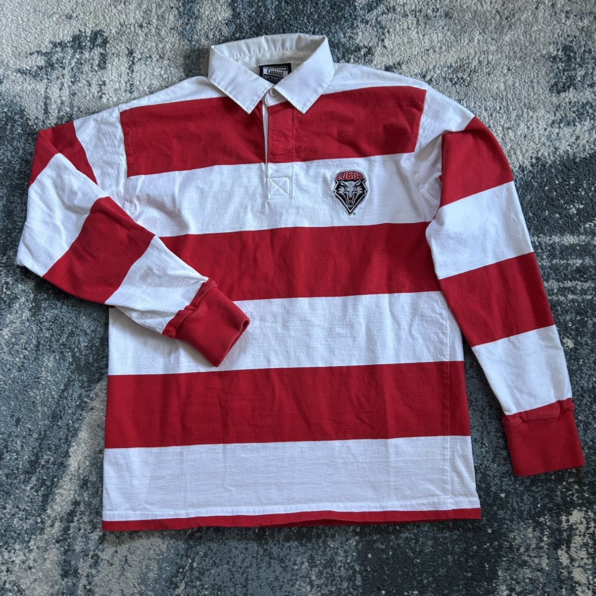 Barbarian UNiVERSiTY of NEW MEXiCO LOBOS PEPPERMiNT STRiPE RUGBY SHiRT Size US L / EU 52-54 / 3 - 10 Thumbnail