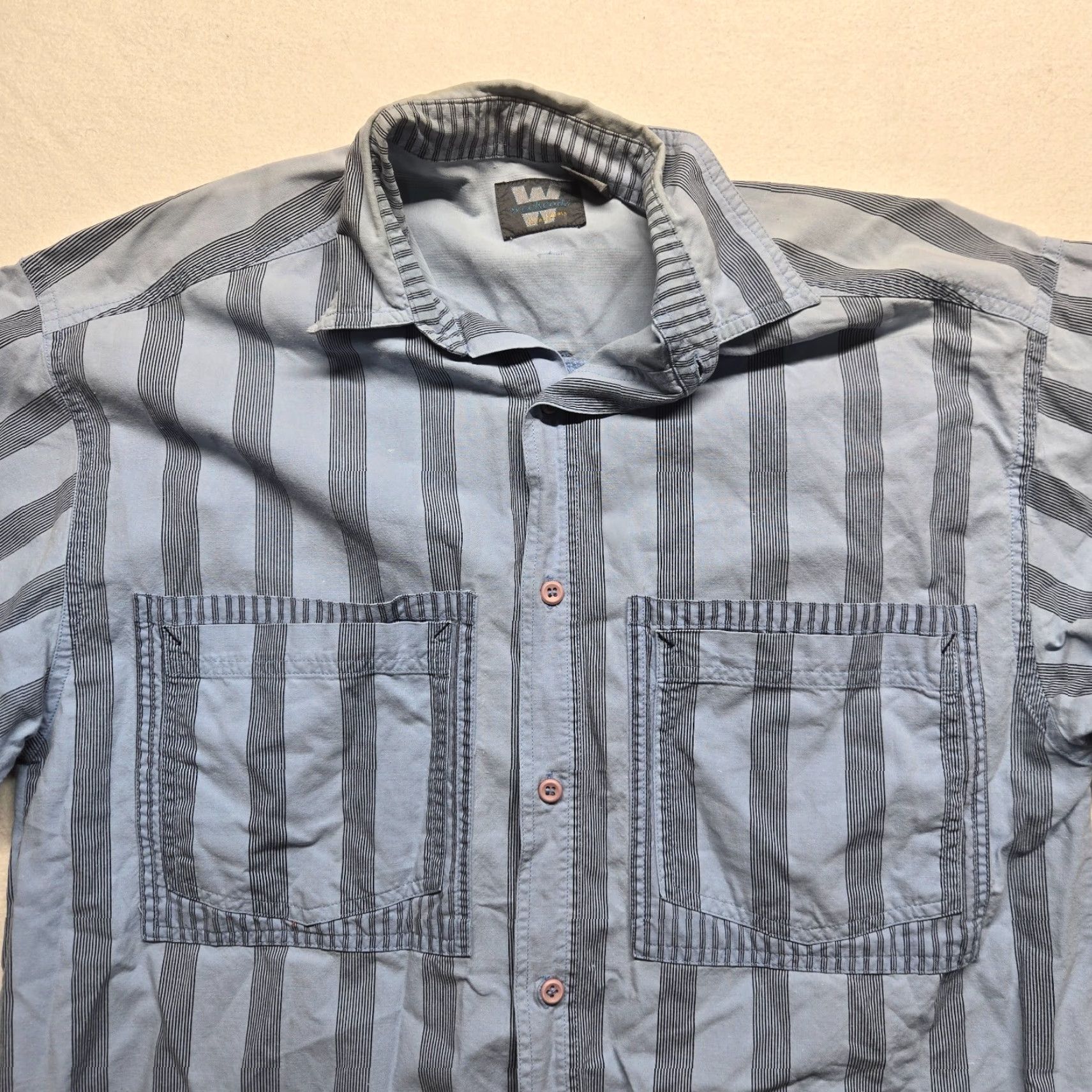 Doublet Weekends Weekends Blue Button-Up Shirt Short Sleeve Casual Men’s S Small Shirts Button-Up Shirt, White? Size US S / EU 44-46 / 1 - 3 Thumbnail