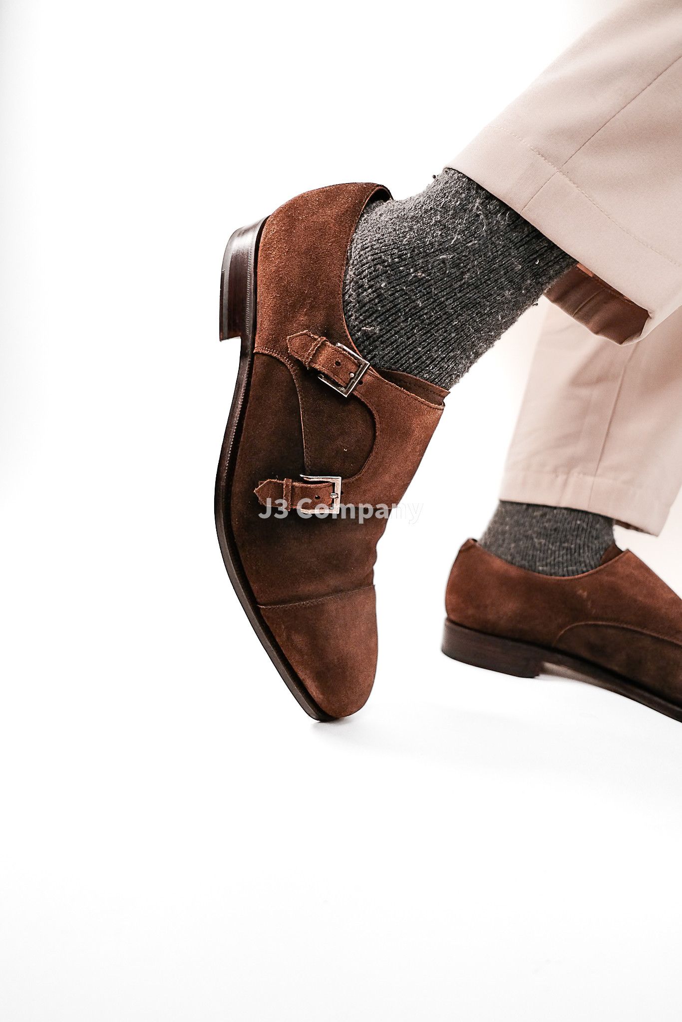Carmina Carmina Double Monk Strap Shoes Suede Brown Size US 11 / EU 44 - 6 Thumbnail