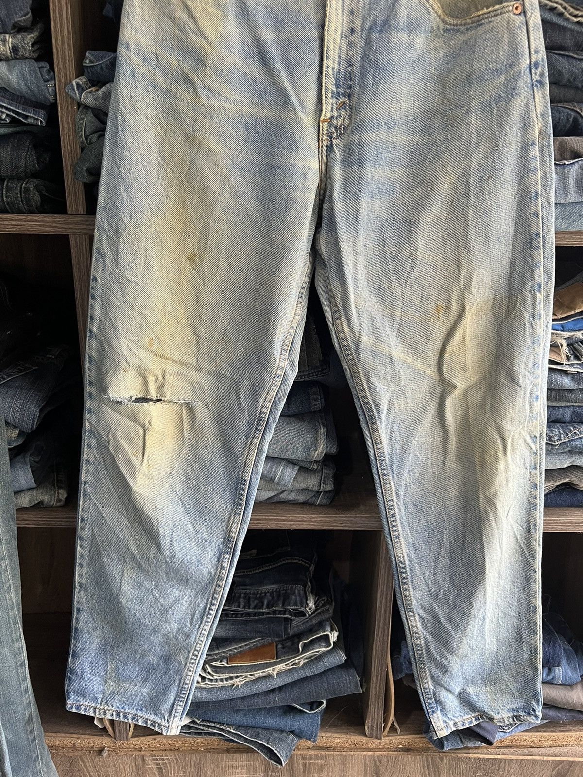 Levi's Vintage Clothing 🔥Vintage Levis 550 Distressed Denim Size US 30 / EU 46 - 5 Thumbnail