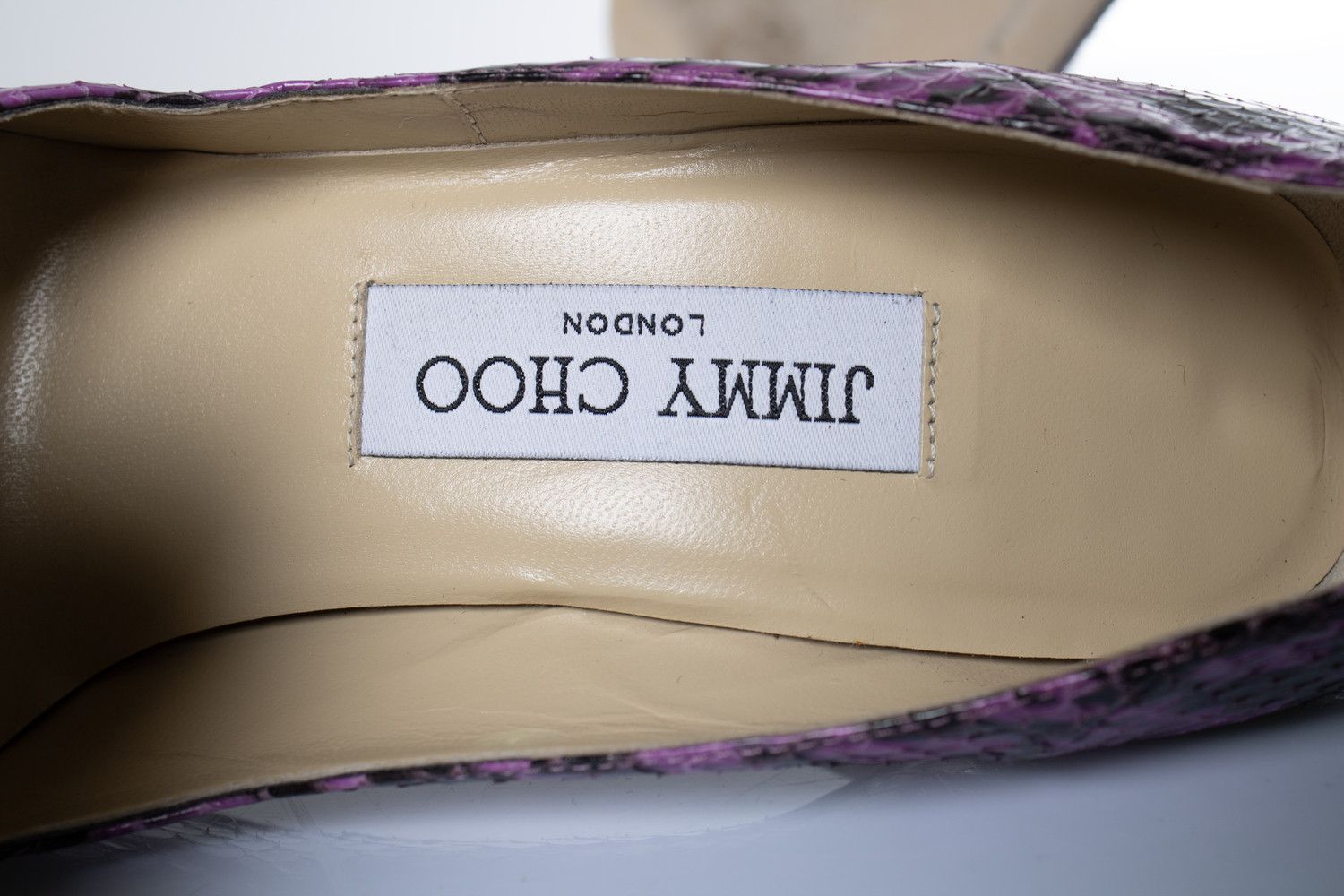 Jimmy Choo Jimmy Choo, purple leather python pumps Size US 6 / IT 36 - 8 Thumbnail