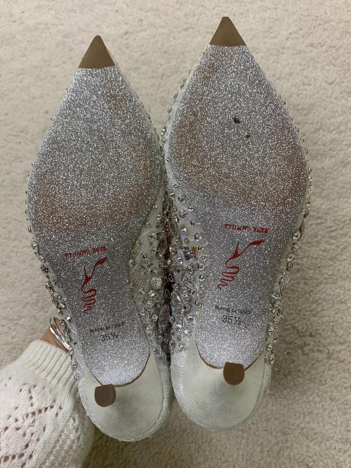 Rene Caovilla Rene Caovilla white crystal high heels 35.5 sparkly Size US 5.5 / IT 35.5 - 5 Thumbnail