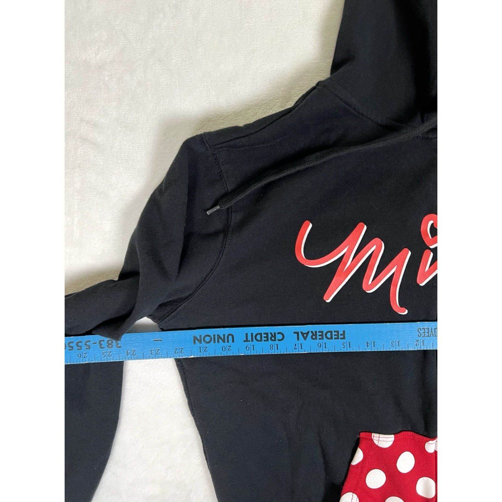 Disney VINTAGE Disney Minnie Mouse Full Zip Hoodie Sweatshirt Women’s XL Polka Dot Black Zip Stylish 90s Cartoon Size XL / US 12-14 / IT 48-50 - 3 Thumbnail