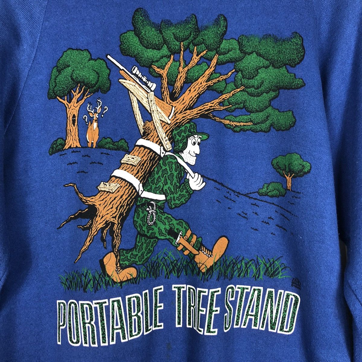 Japanese Brand × Jerzees × Vintage Vintage Portable Three Stand Sweatshirt Rare 90s Blue Size US S / EU 44-46 / 1 - 10 Thumbnail