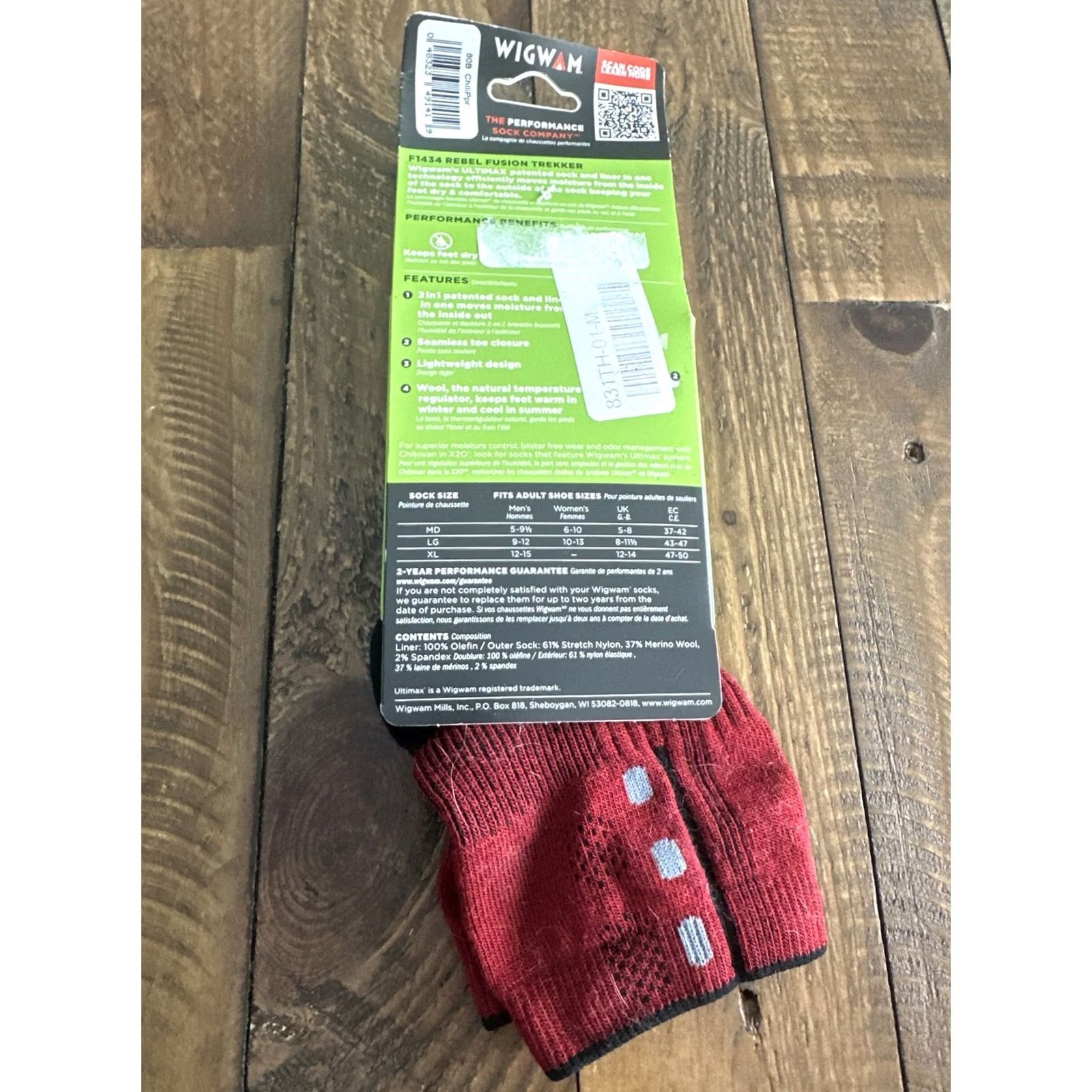 Vintage Wigwam Unisex Ultimax Single Track Pro Lightweight Mid Crew Socks M Pink Trail Nylon Unisex Medium Size ONE SIZE - 2 Thumbnail