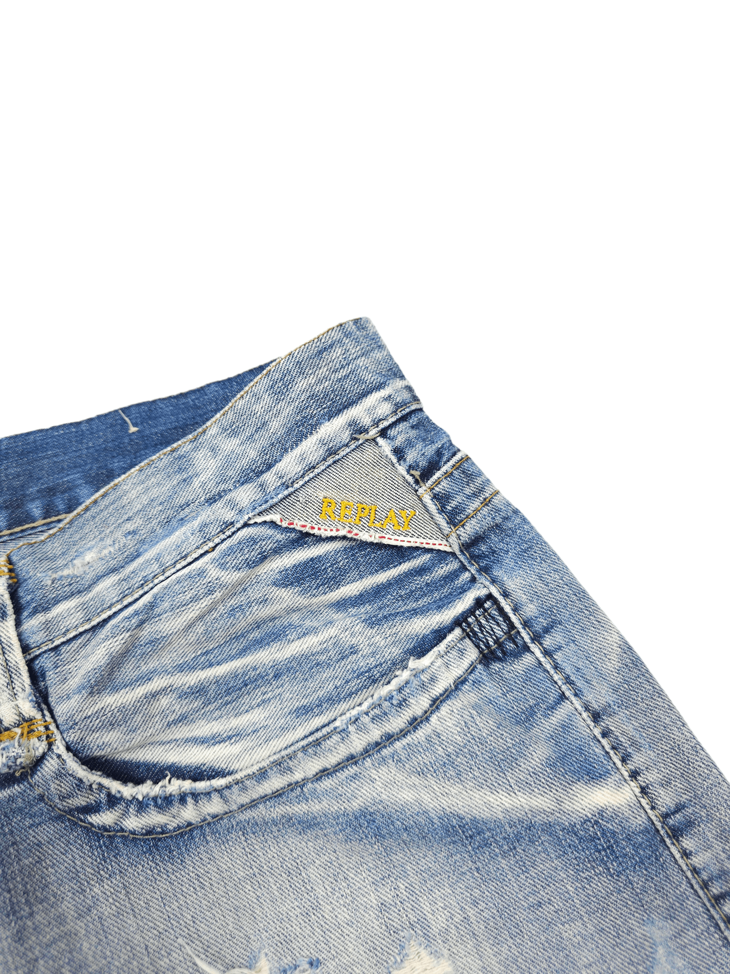 Japanese Brand × Vintage 💎 Size 34/30 Crazy Y2K Ripped Washed Distressed Denim Jeans Size US 34 / EU 50 - 12 Thumbnail