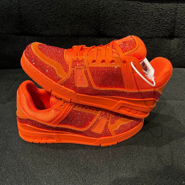 Louis Vuitton Louis Vuitton Trainer Orange Full Drill Board Shoes Size US 10 / EU 43 - 3 Thumbnail
