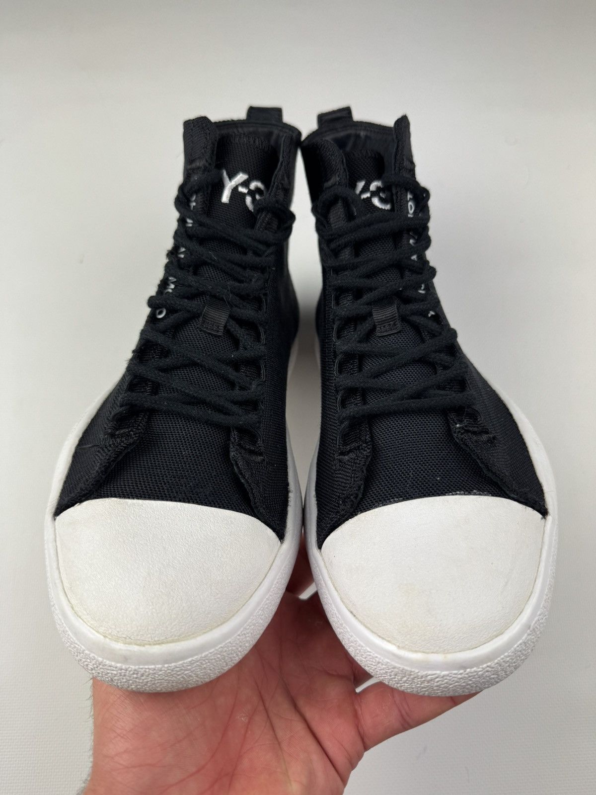 Y-3 Adidas Y-3 Bashyo High Top Sneakers Black/White Size US 6.5 / IT 36.5 - 4 Thumbnail
