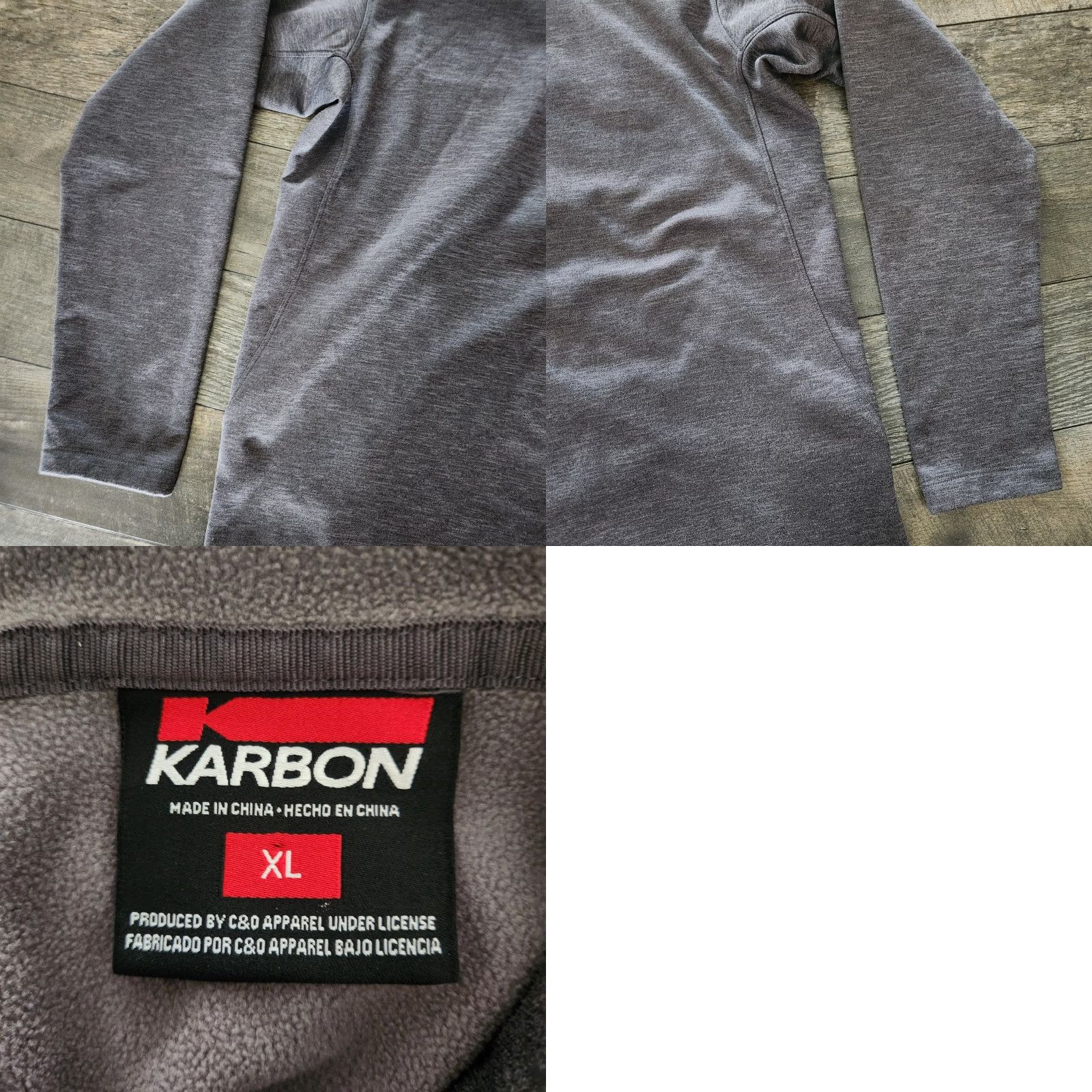 Carbon Karbon Full Zip Hoodie Sweatshirt Mens XL Heather Gray Ski Snowboard Activewear Size US XL / EU 56 / 4 - 9 Thumbnail