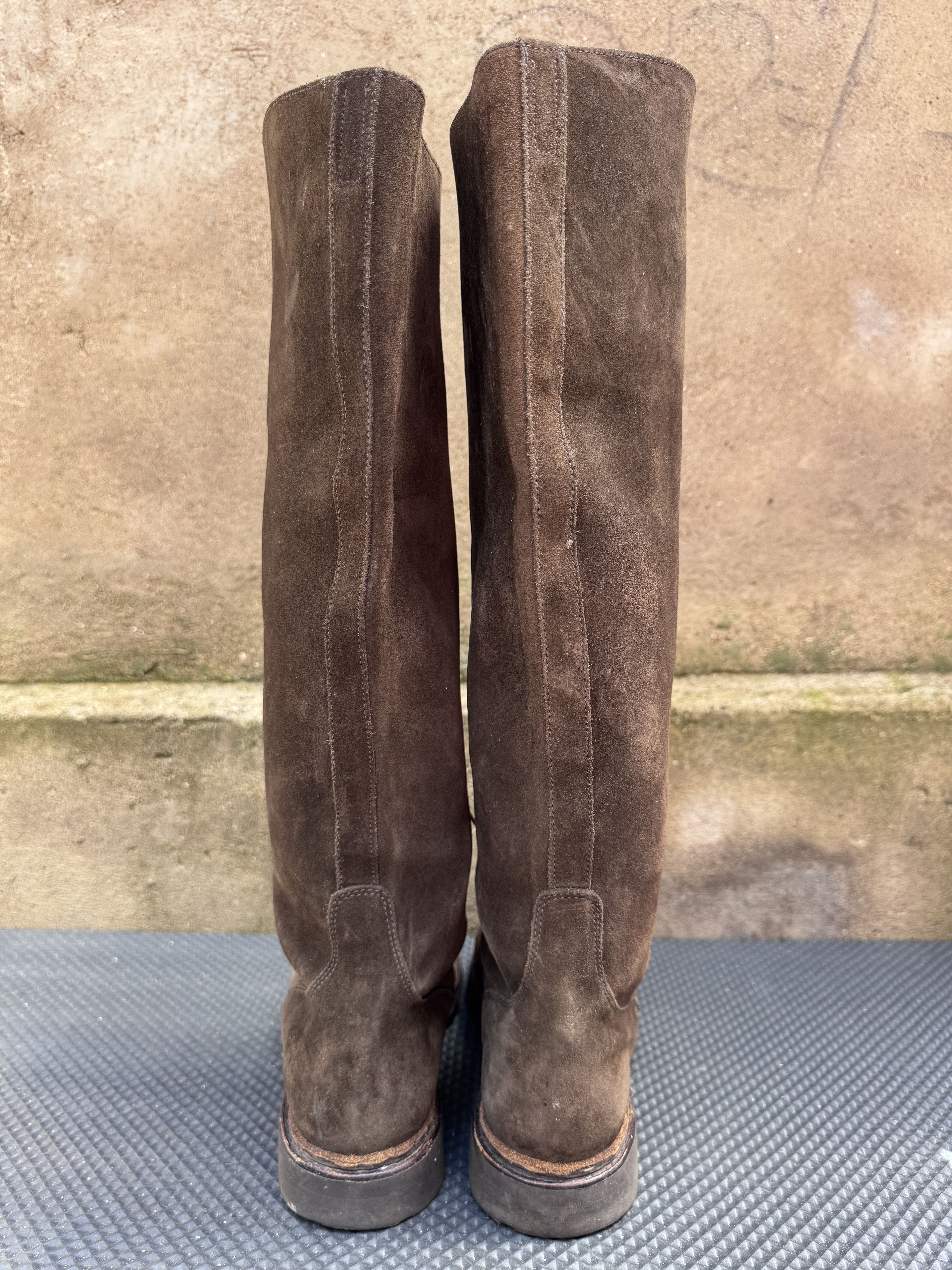 Heschung RARE Heschung Suede Tall Knee High Riding Equestrian Buckle Size US 8.5 / IT 38.5 - 7 Thumbnail