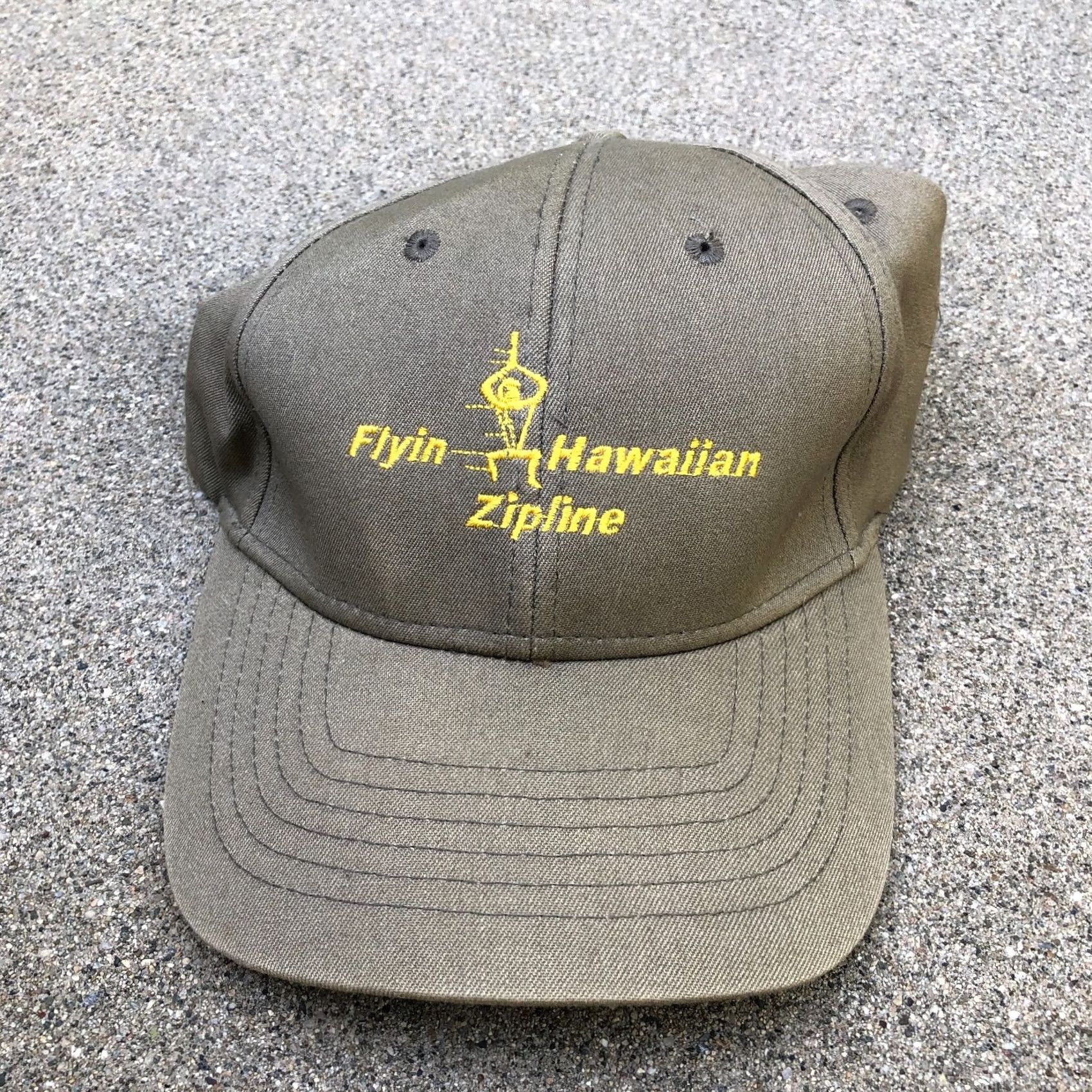 Vintage VTG Nu-Fit Flyin Hawaiian Zipline Hat S/M Green Fitted Baseball Cap Mens Size ONE SIZE - 4 Thumbnail