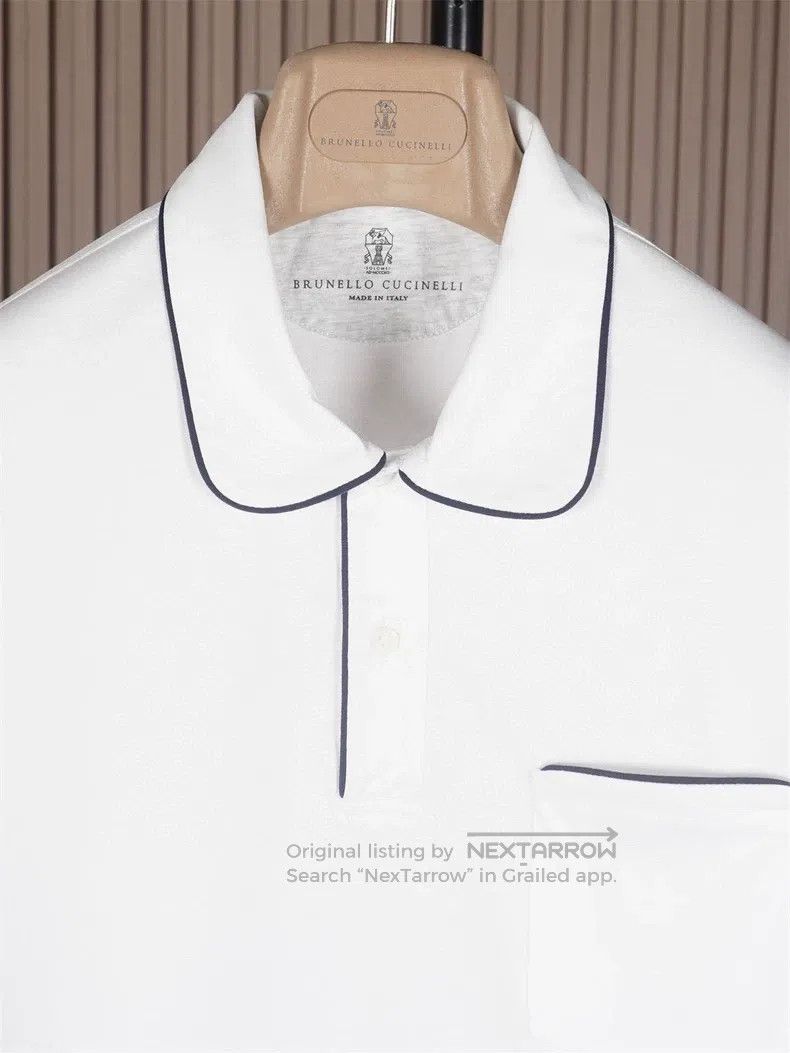 Brunello Cucinelli Brunello Cucinelli Men's Vintage Eton Collar Short Sleeve Size US M / EU 48-50 / 2 - 2 Thumbnail