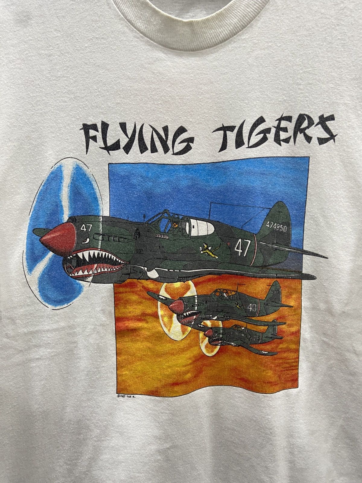 Vintage 🌎🔥Vintage 1987s Flying Tigers Taiwan Souvenir War T-Shirt Size US XL / EU 56 / 4 - 4 Thumbnail
