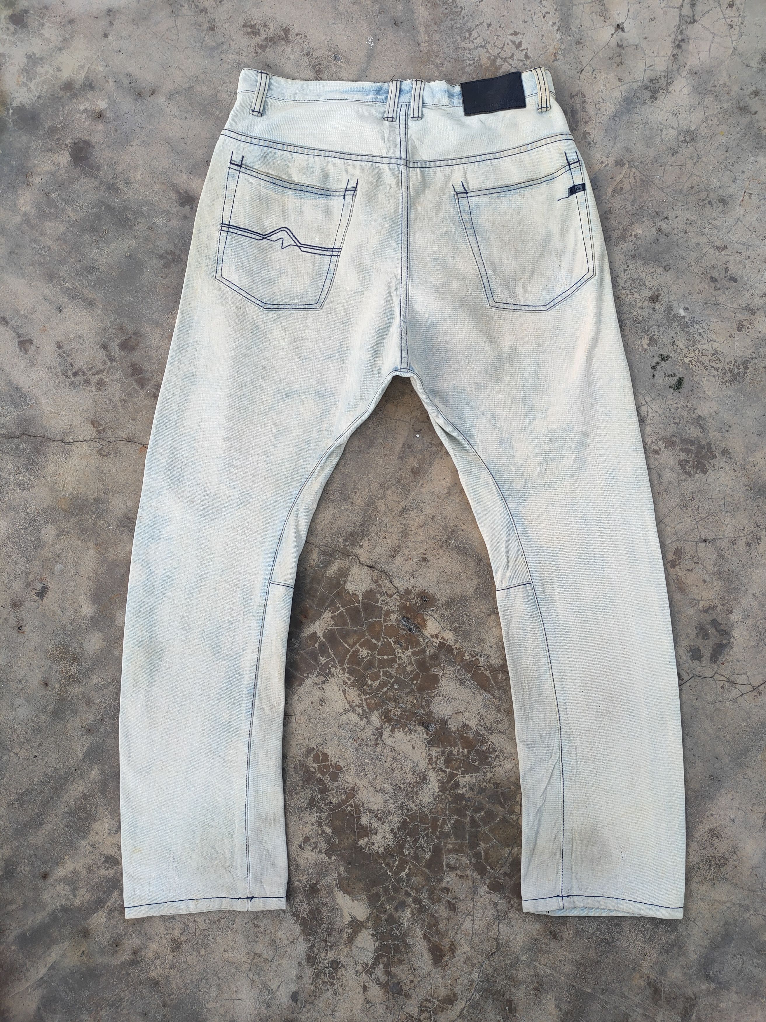 Quiksilver VINTAGE QUICKSILVER RUSTY WHITE YELLOW FADED DENIM JEANS Size US 36 / EU 52 - 9 Thumbnail