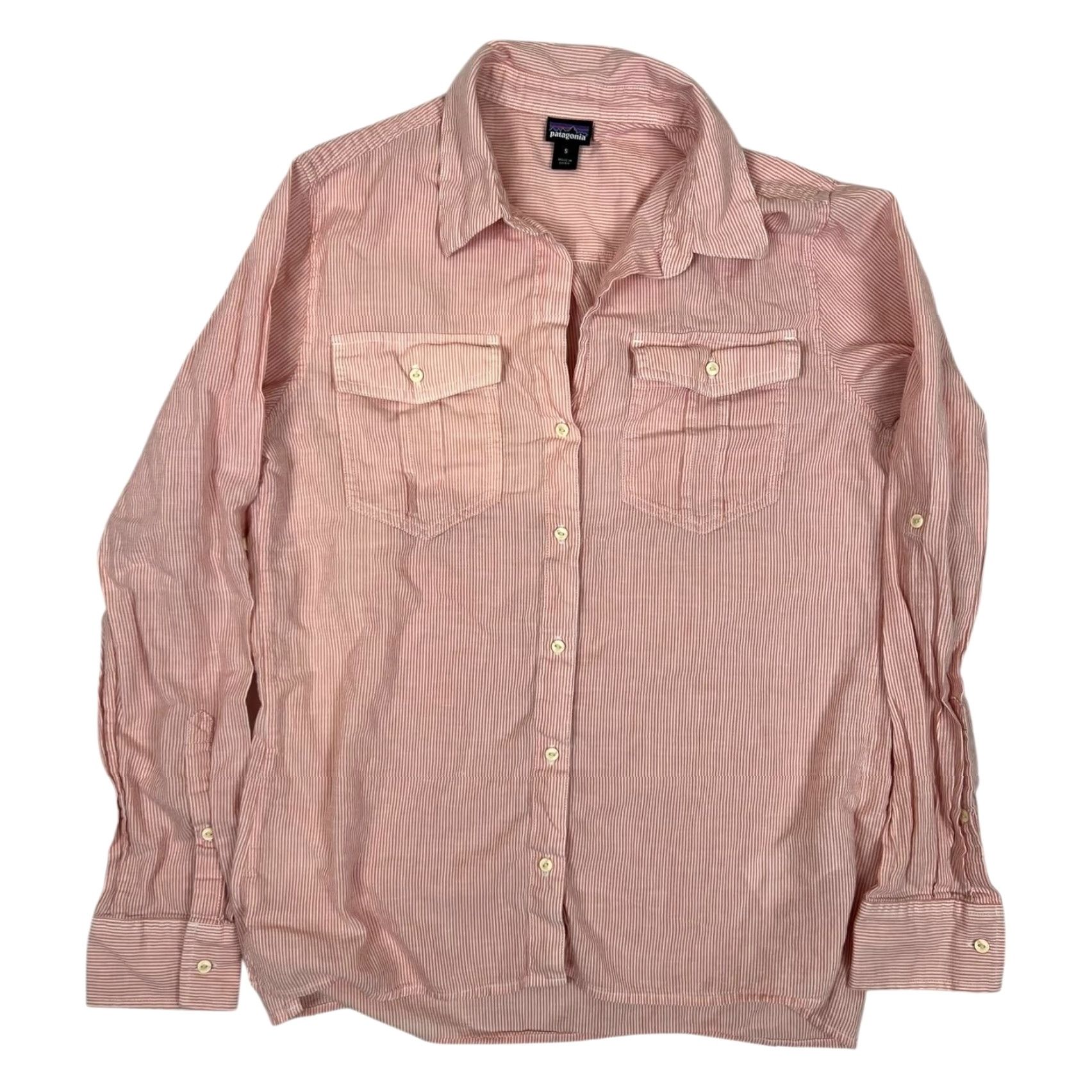 Patagonia Patagonia Shirt Womens Small Red Striped Button Front Long Sleeve Cotton Size S / US 4 / IT 40 - 2 Thumbnail