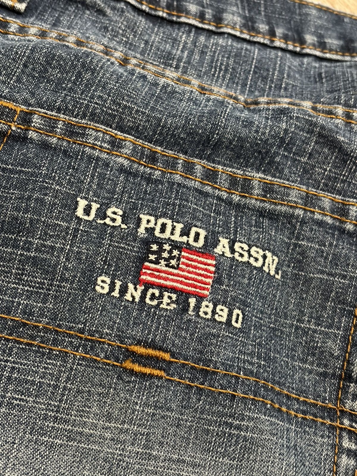 U.S. Polo Assn. U.S. Polo Assn Jeans Mens Straight Embroidered Flag Wide Leg Size US 38 / EU 54 - 5 Thumbnail