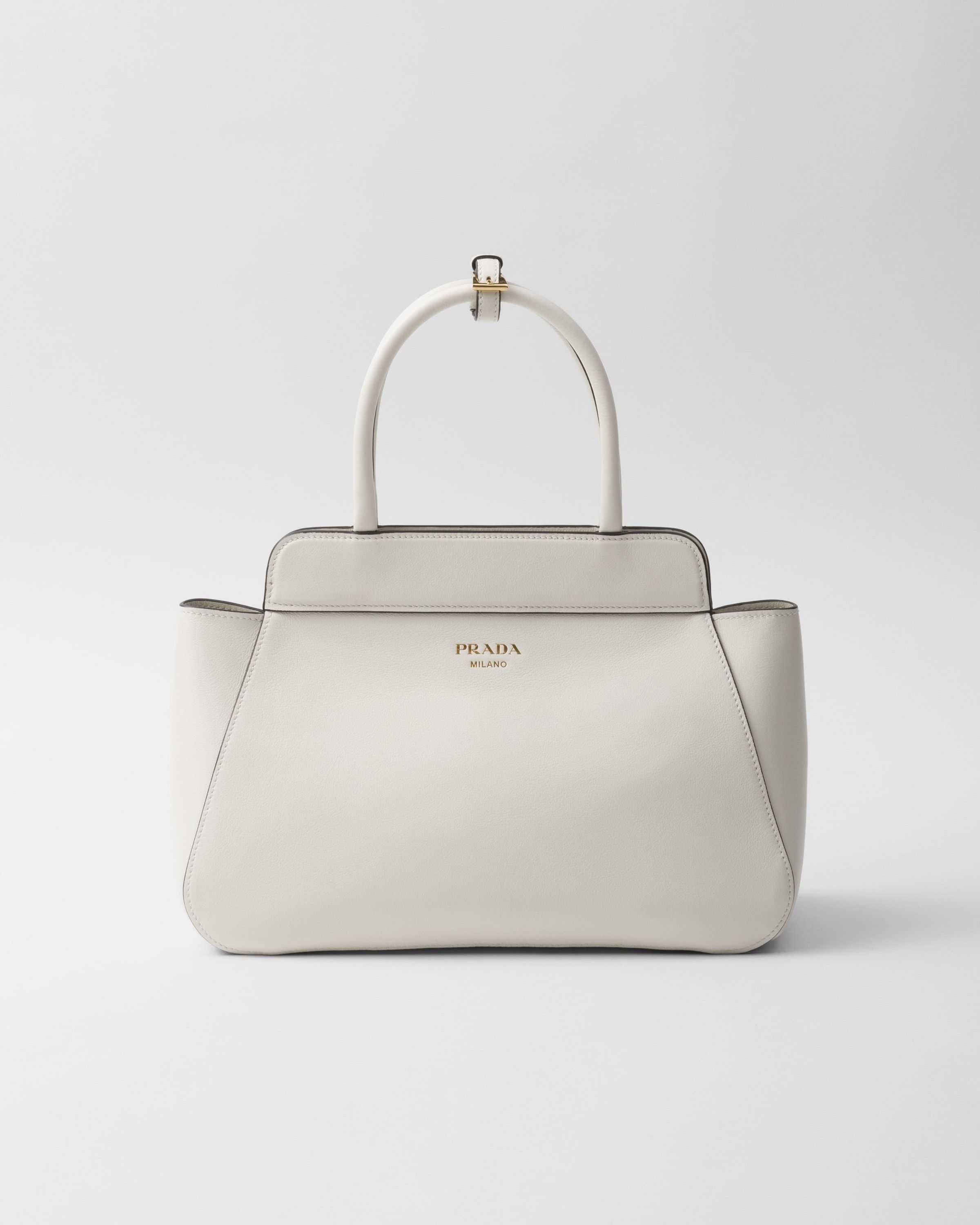 Prada o1la1rc1a0925 Size: OS / Medium Leather Tote Bag in White Size ONE SIZE - 1 Thumbnail