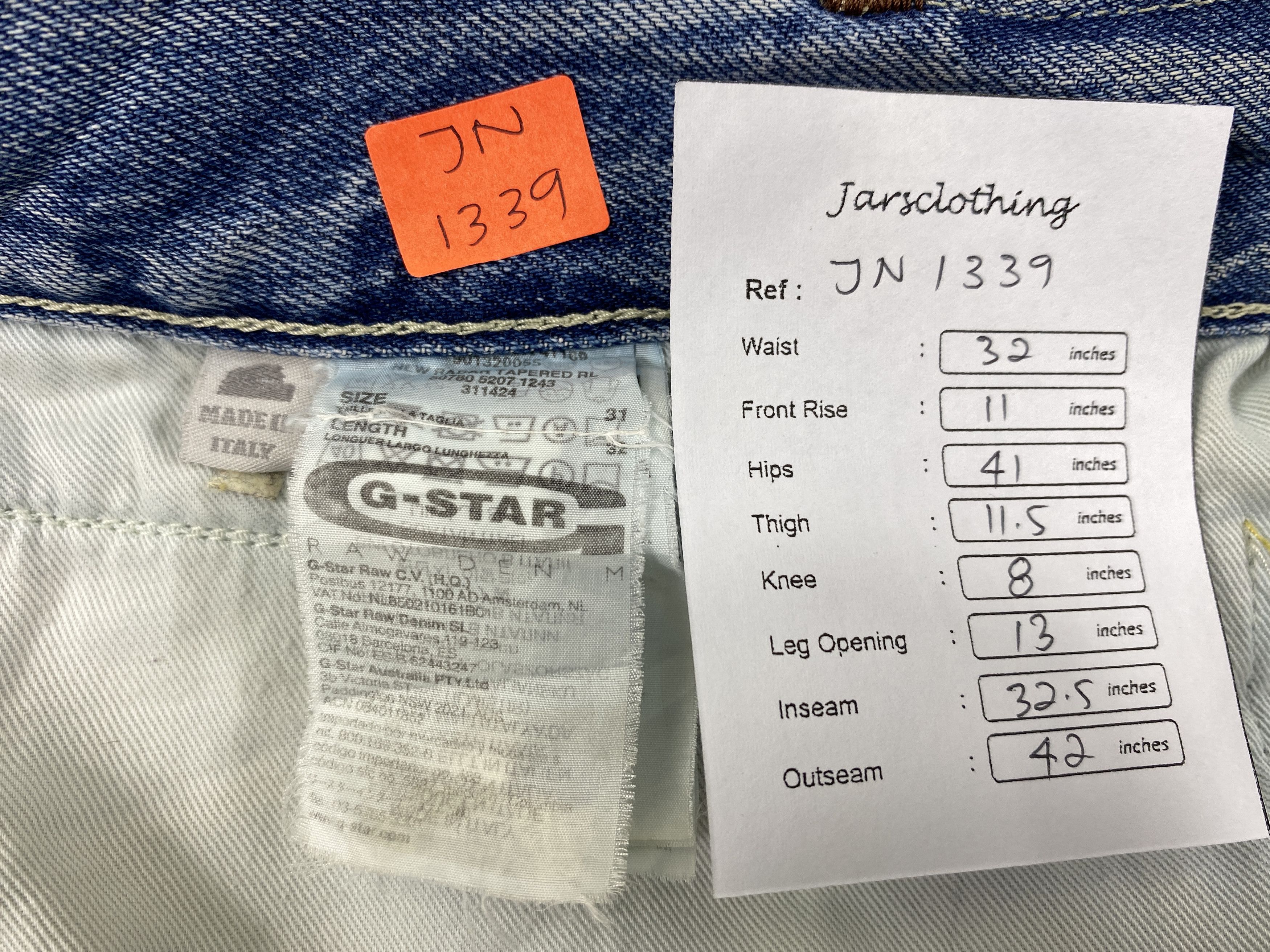Japanese Brand Redline Light Wash G-Star Jeans 32x32.5 Denim -JN1339 Size US 32 / EU 48 - 7 Thumbnail