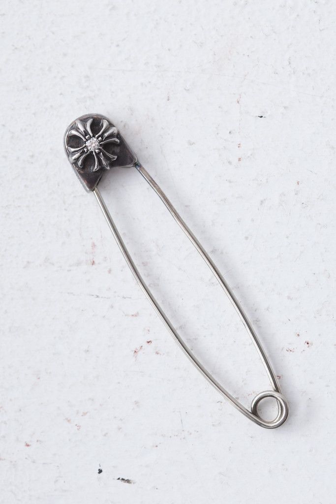 Chrome Hearts Large safety pin brooch with diamond Size ONE SIZE - 1 Thumbnail