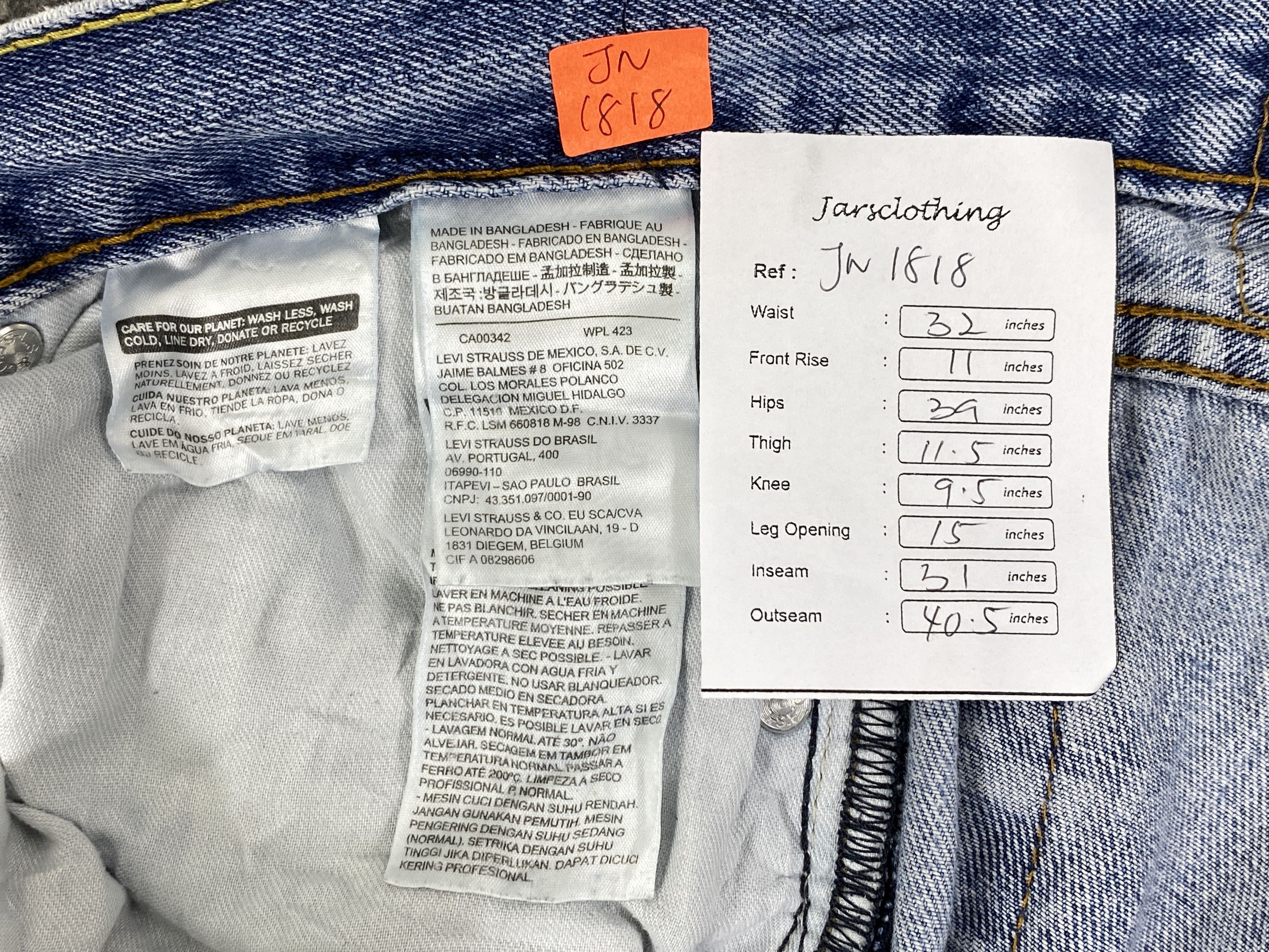 Levi's Light Blue Wash Vintage Levi's 505 Jeans 32x31 Denim -JN1818 Size US 32 / EU 48 - 8 Thumbnail