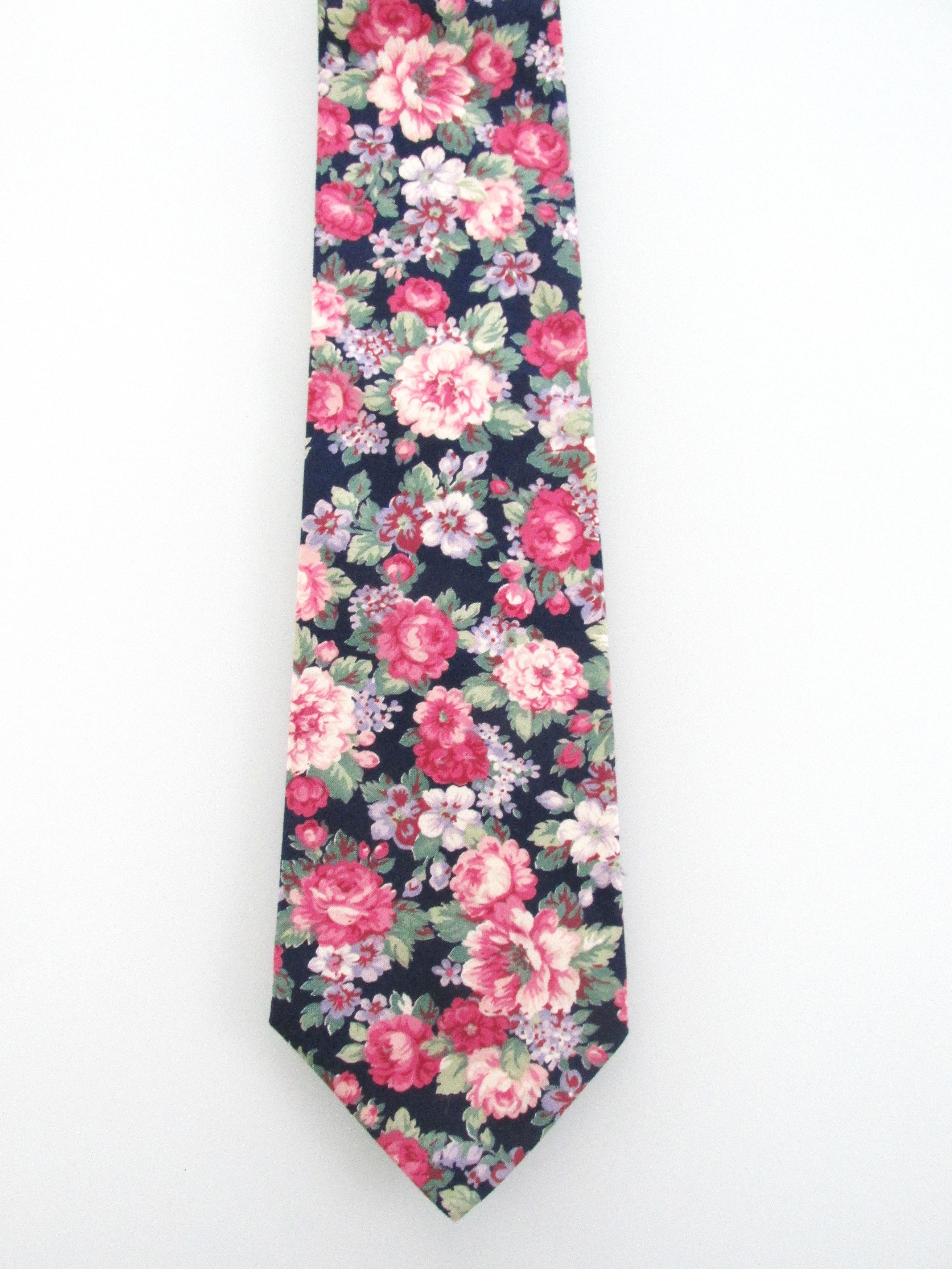Vintage Rooster Vintage Men's Cotton Floral Ties Size ONE SIZE - 2 Thumbnail